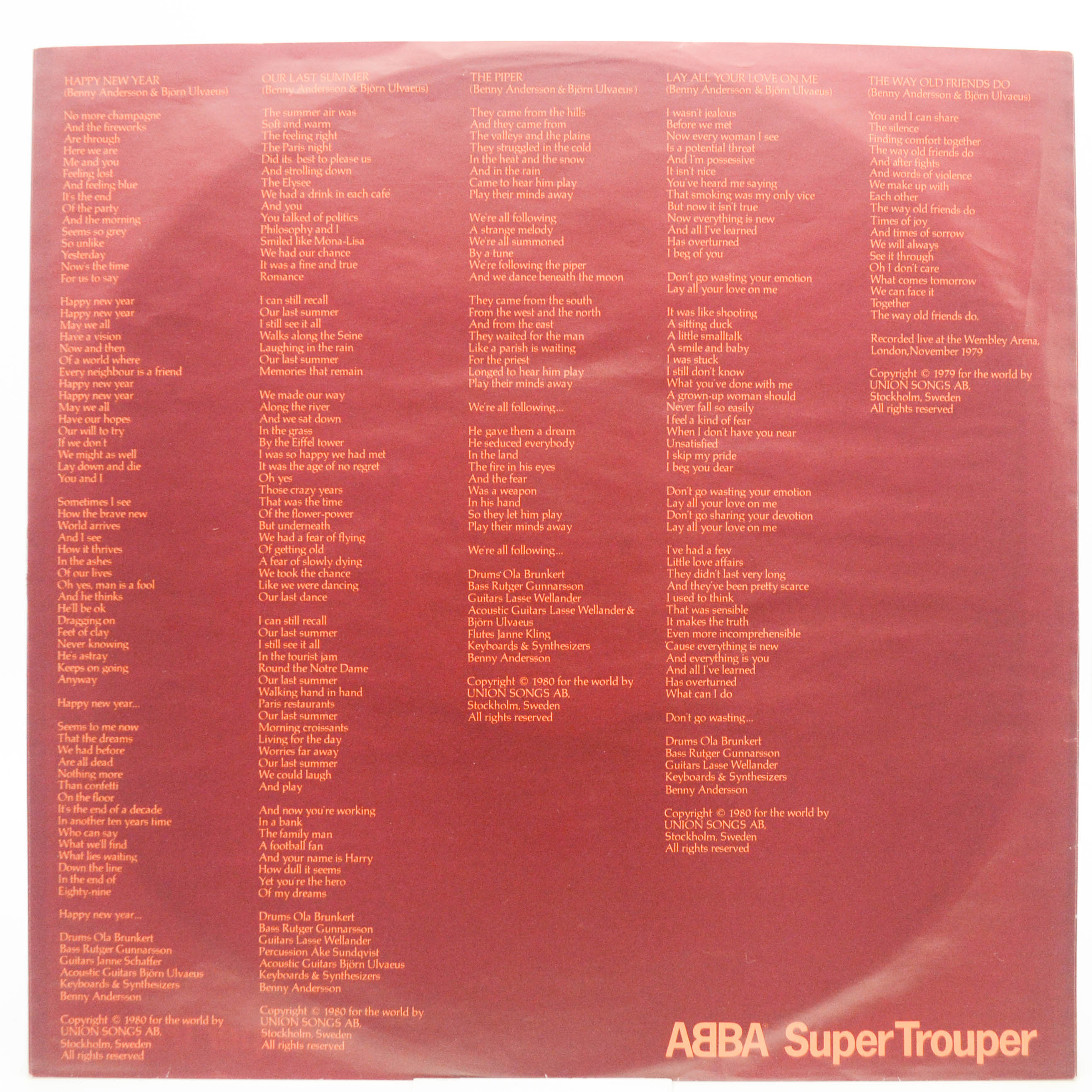 ABBA — Super Trouper, 1980