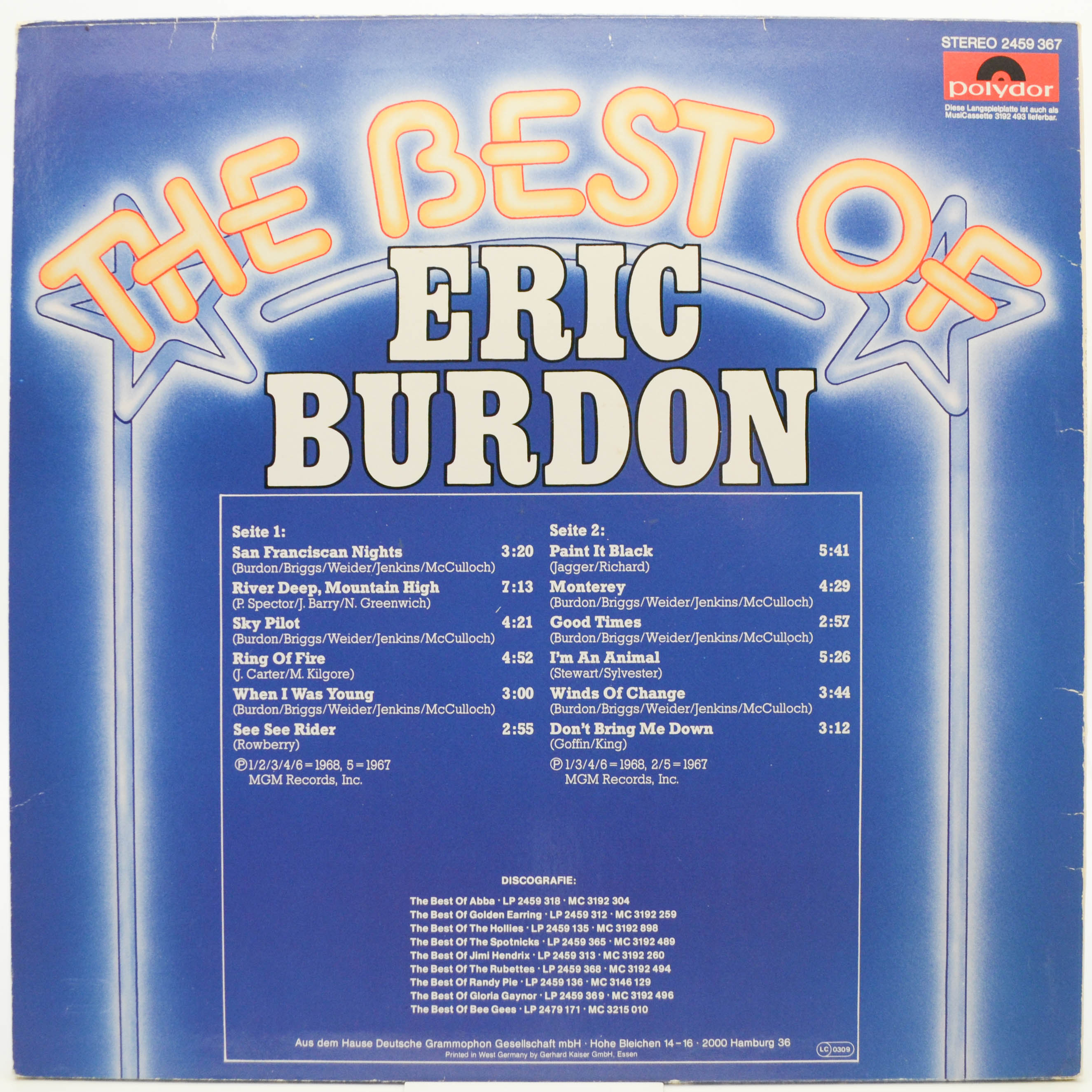 Eric Burdon — The Best Of Eric Burdon, 1968