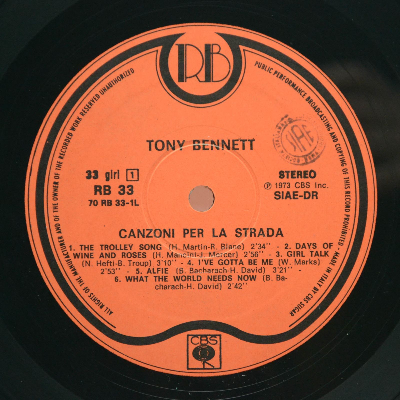 Tony Bennett — Canzoni Per La Strada, 1976