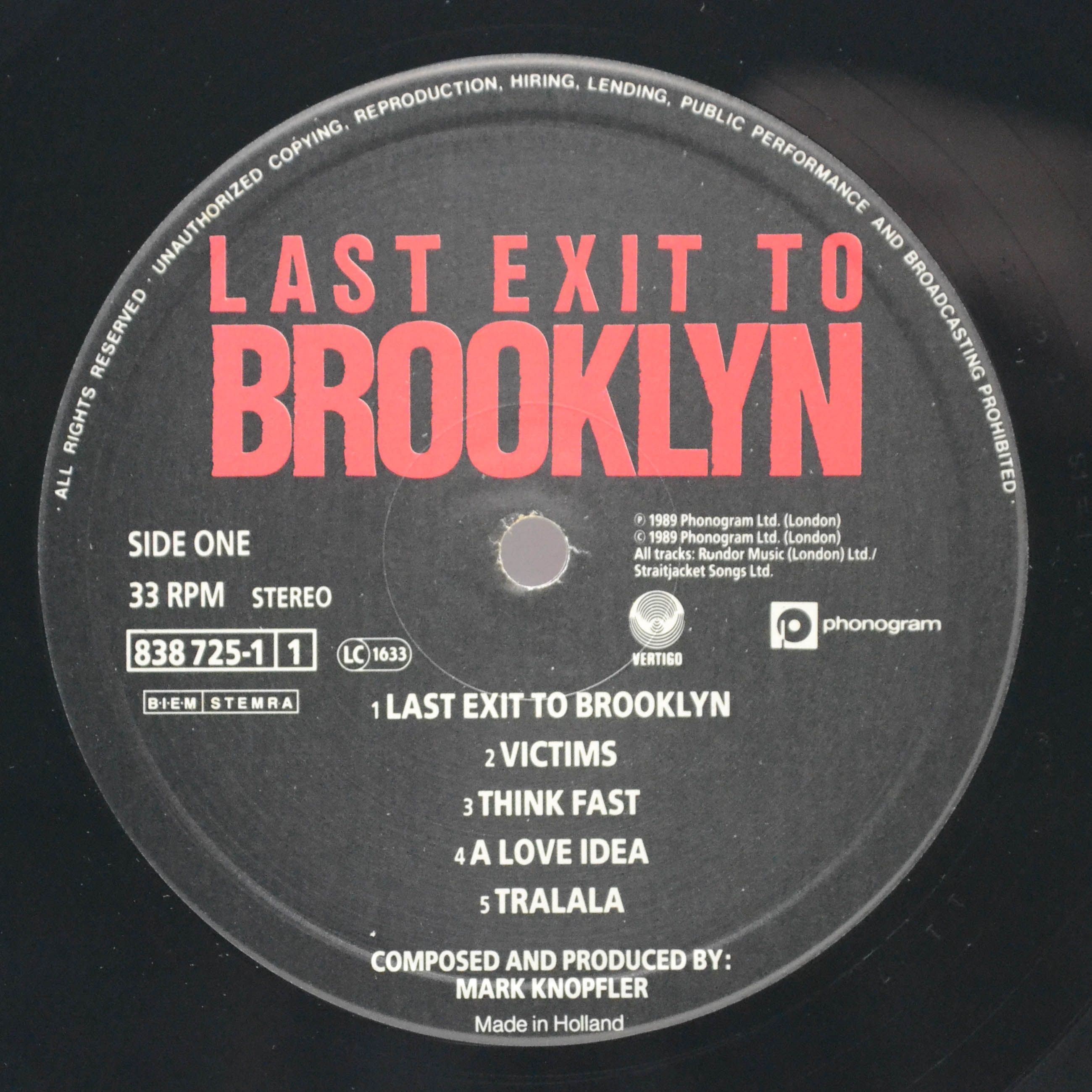 Mark Knopfler — Last Exit To Brooklyn, 1989