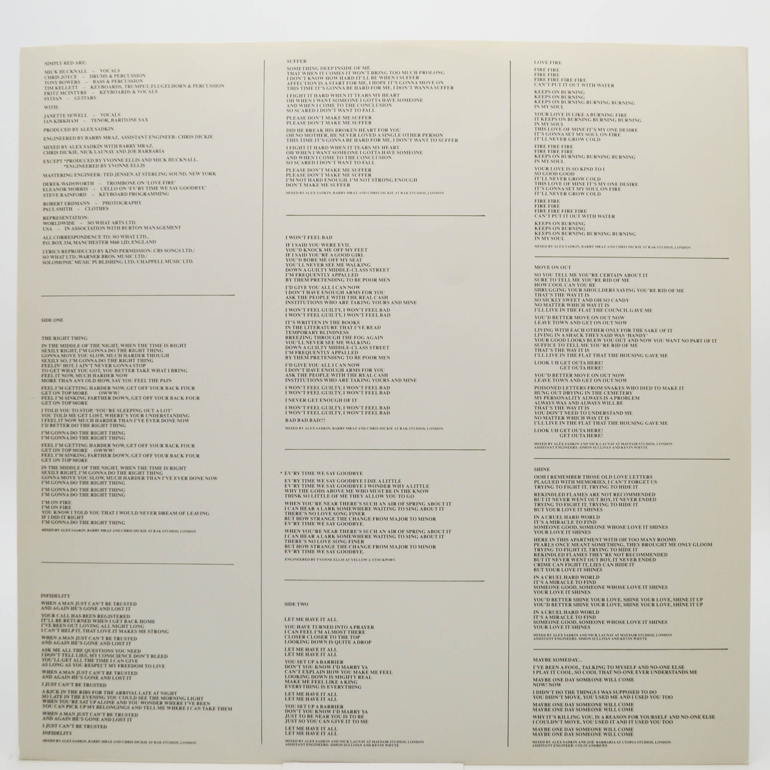 Simply Red — Men And Women, 1987