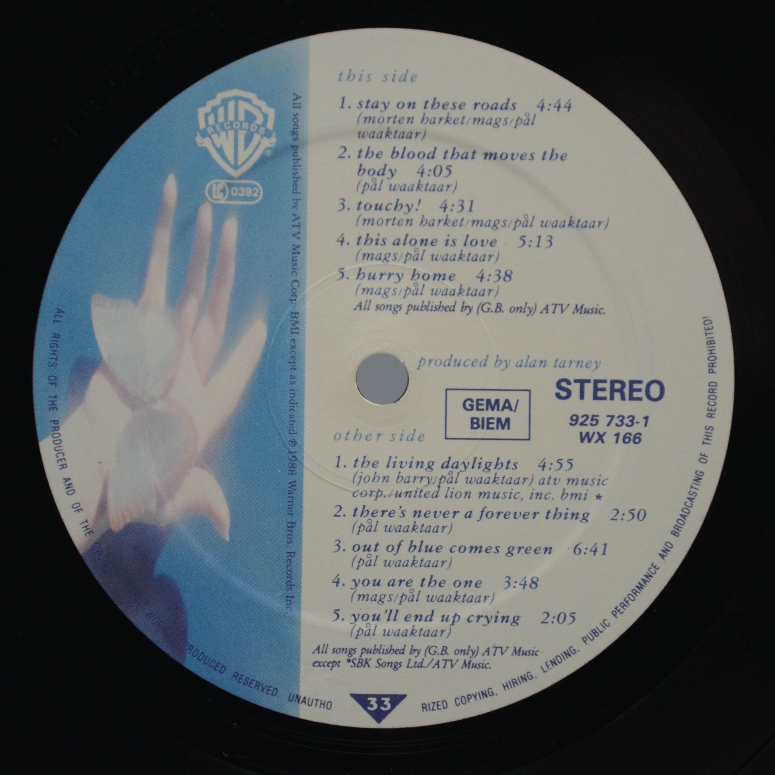 a-ha — Stay On These Roads, 1988