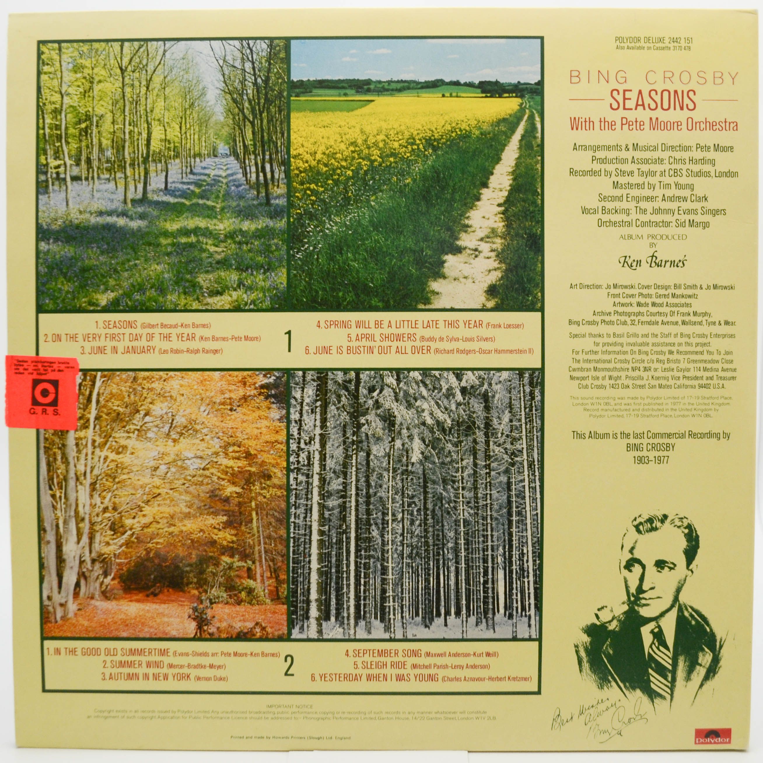Bing Crosby — Seasons (UK), 1977