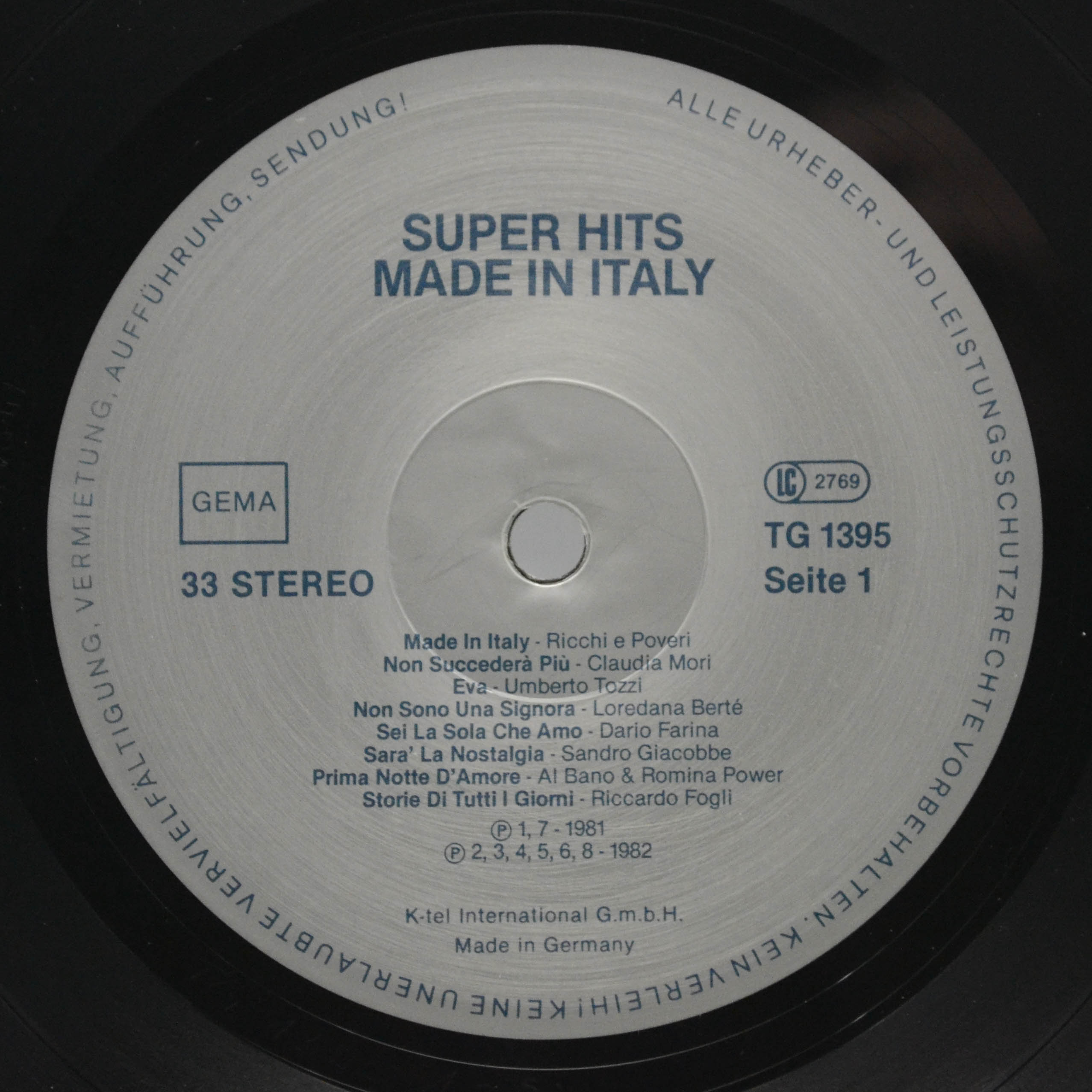 Various — Die Neuen Super-Hits (Made In Italy), 1982