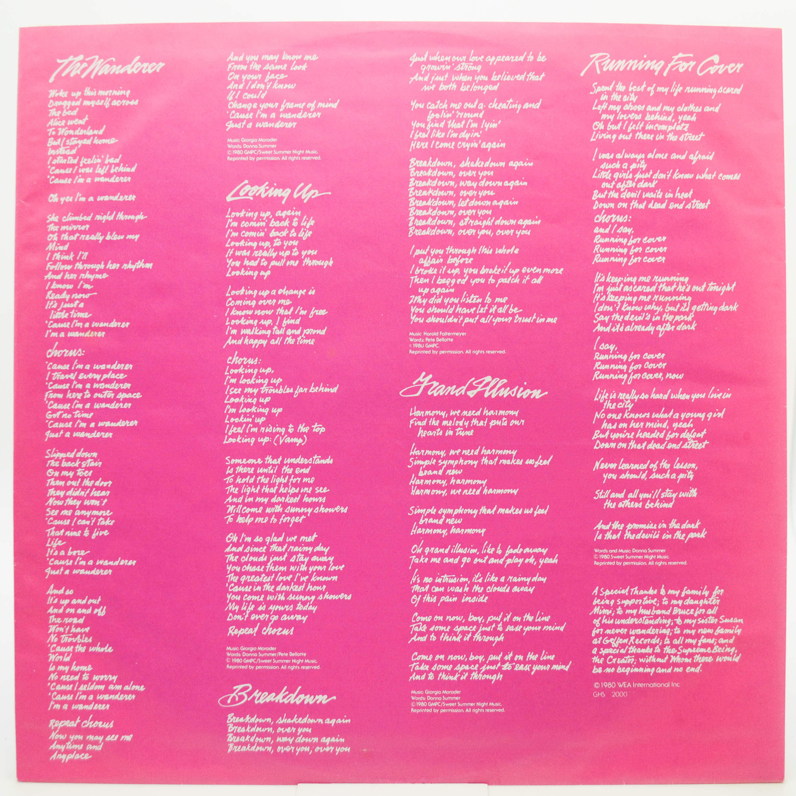 Donna Summer — The Wanderer, 1980