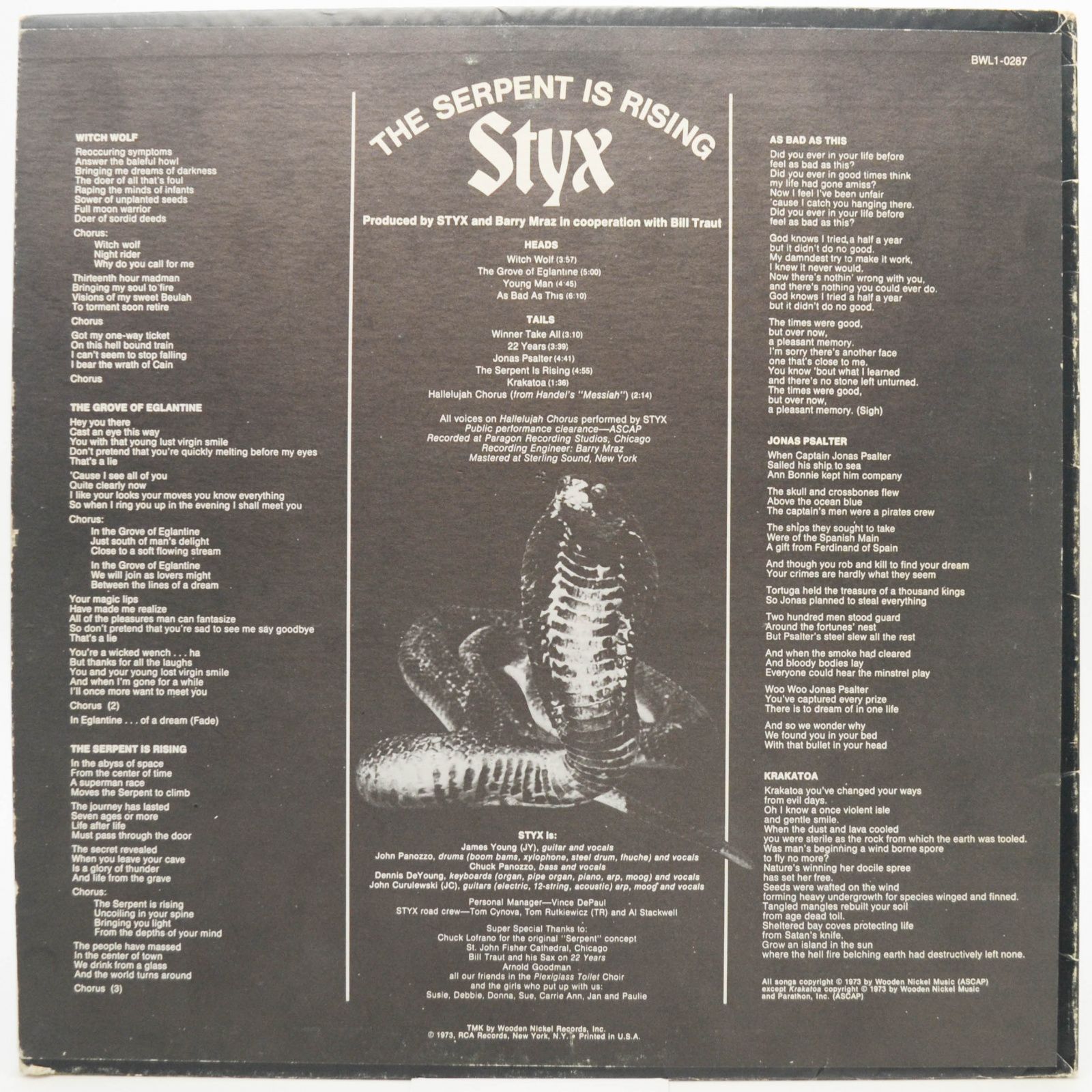 Styx — The Serpent Is Rising (1-st, USA), 1973