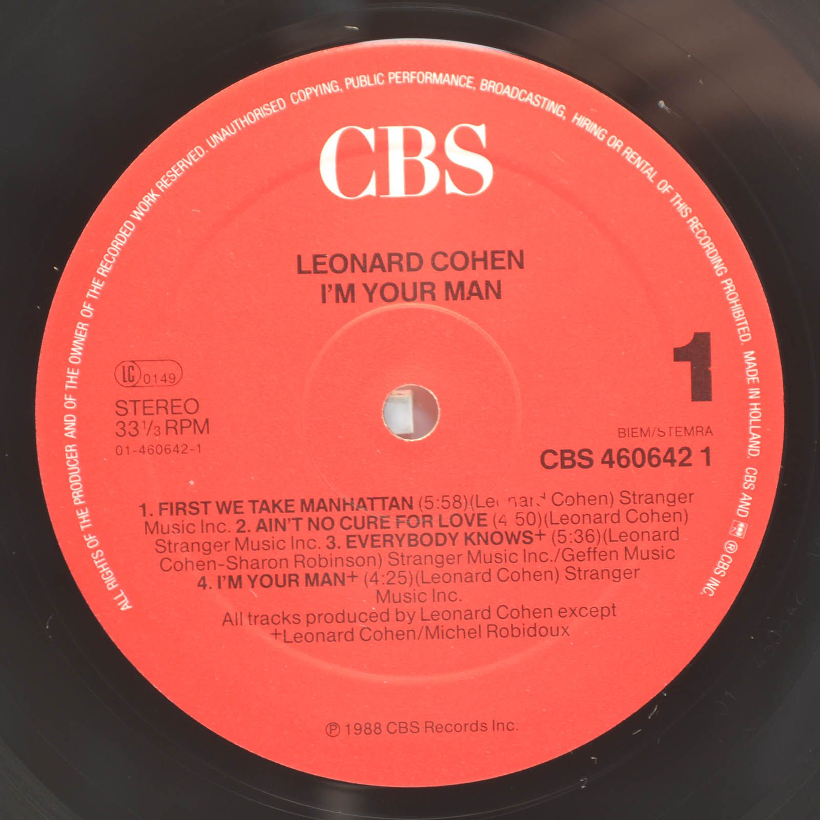 Leonard Cohen — I'm Your Man, 1988