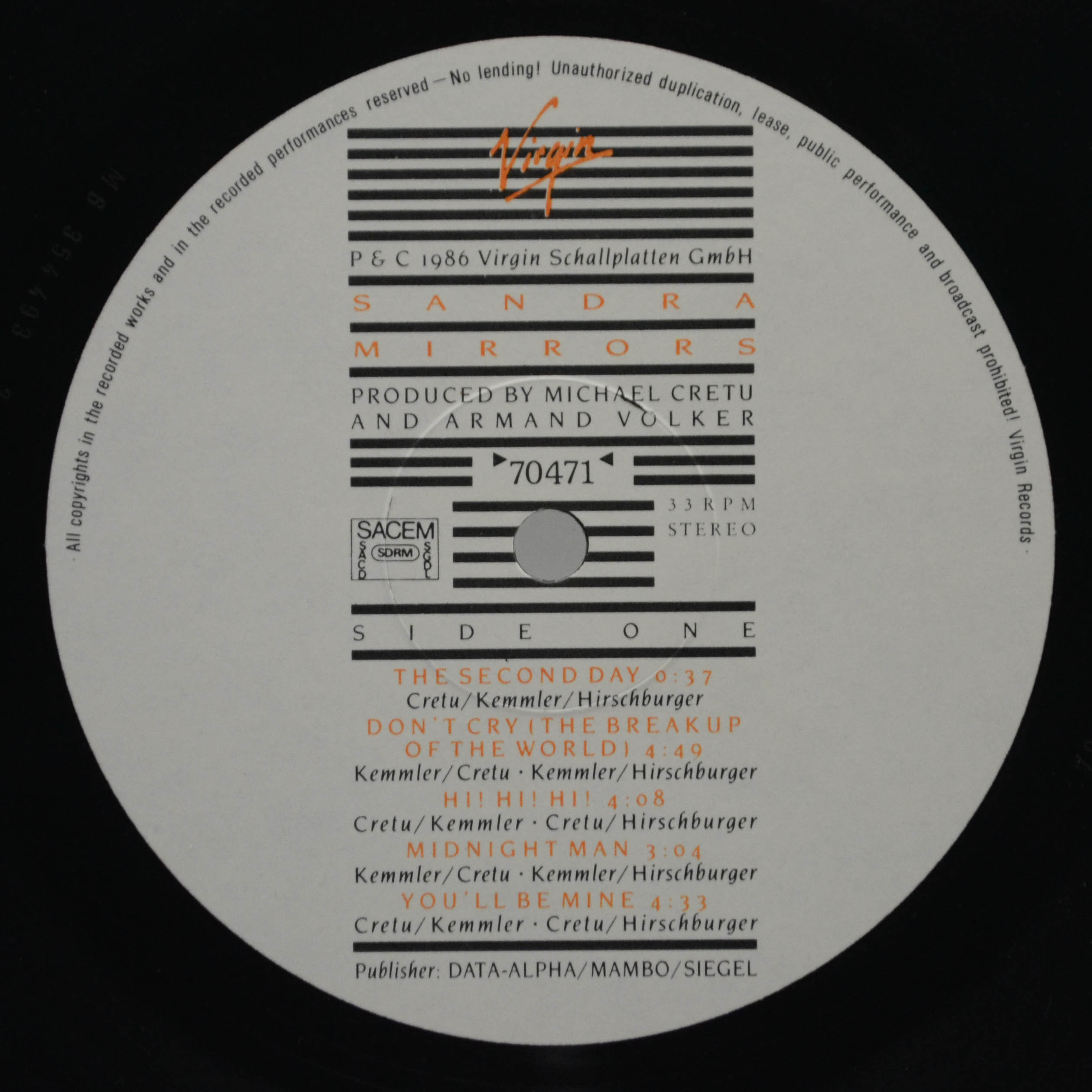 Sandra — Mirrors, 1986