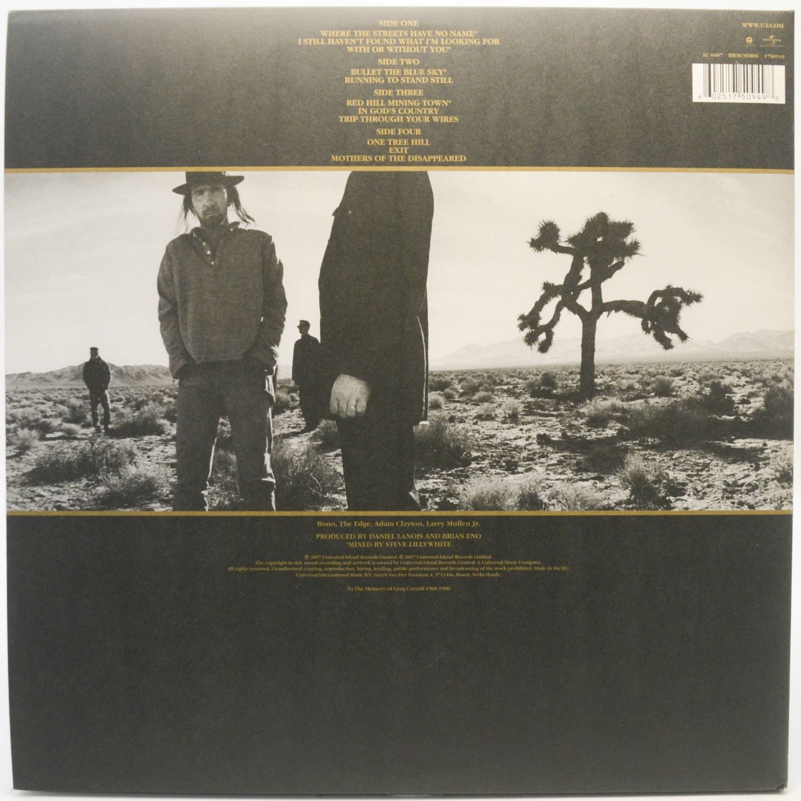 U2 — The Joshua Tree (2LP), 1987