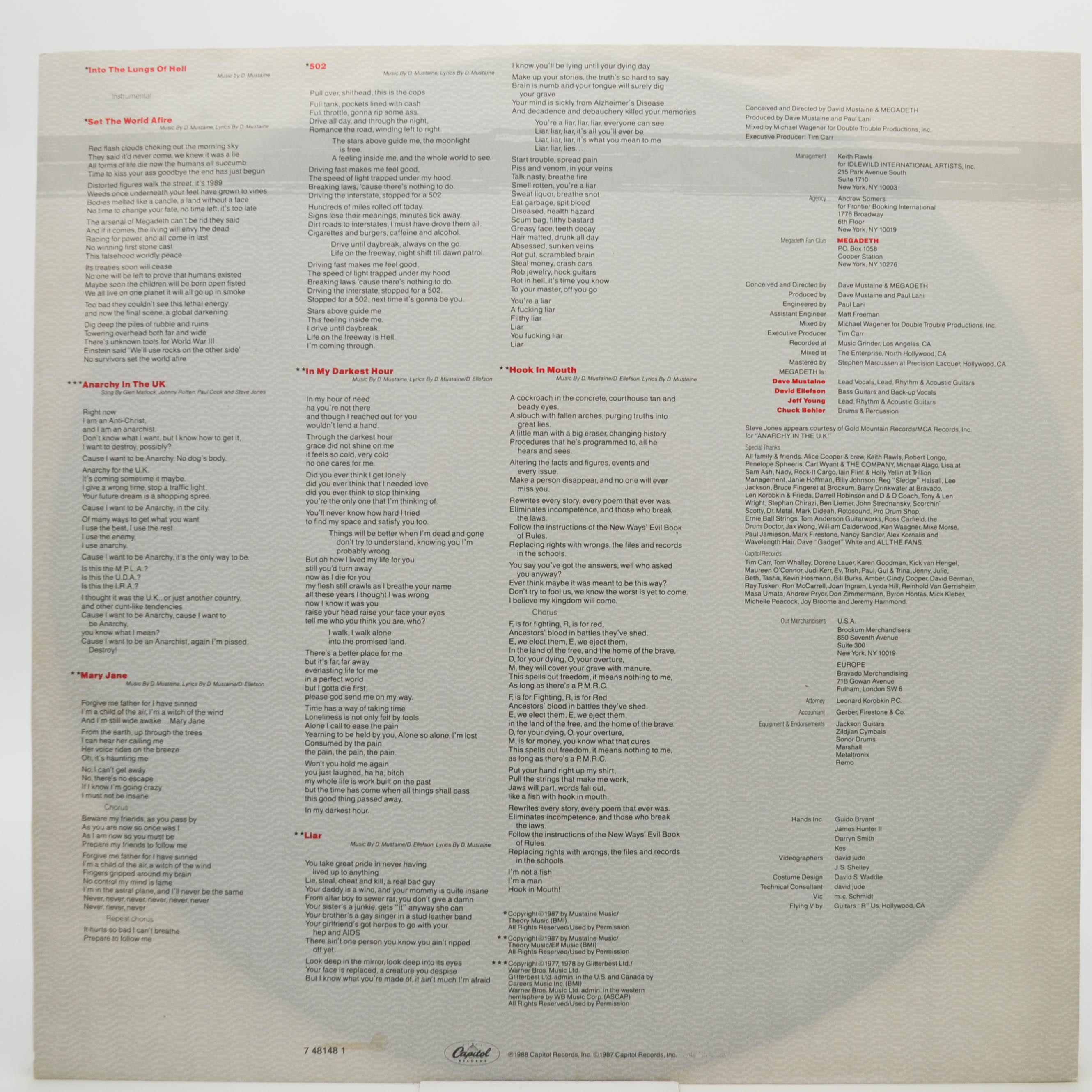 Megadeth — So Far, So Good... So What!, 1988