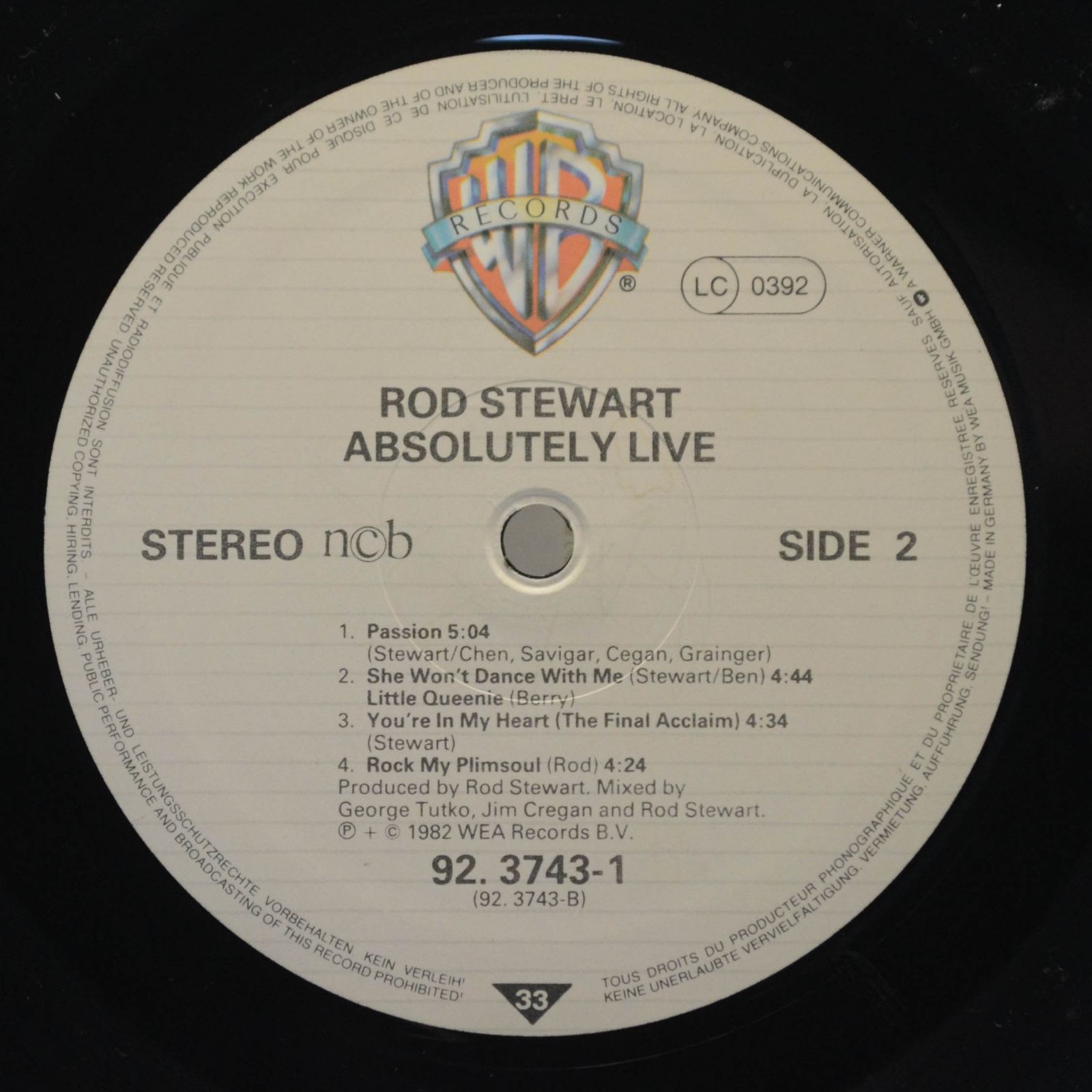 Rod Stewart — Absolutely Live (2LP), 1982