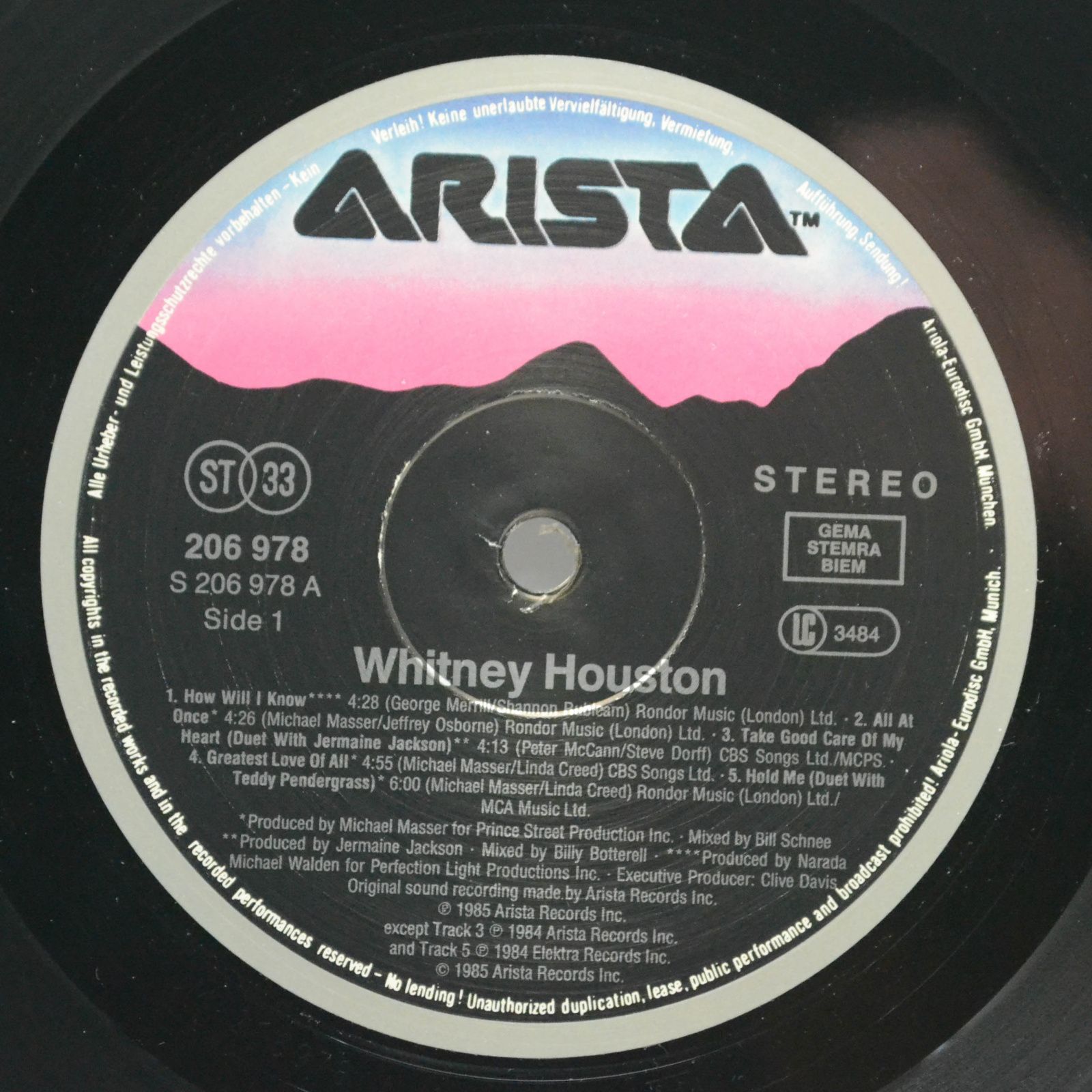 Whitney Houston — Whitney Houston, 1985