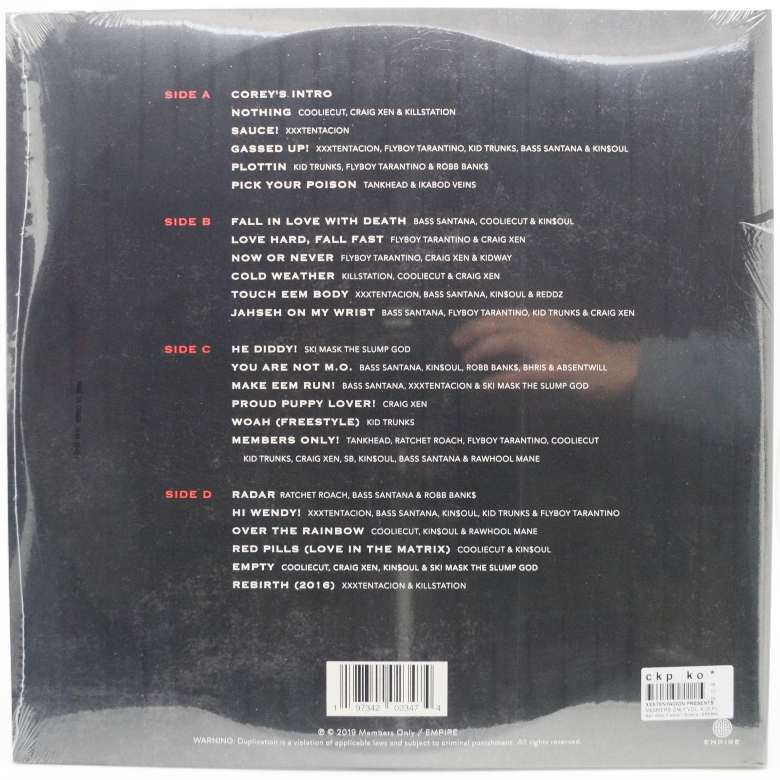 Xxxtentacion — Members Only Vol. 4 (2LP, USA), 2019