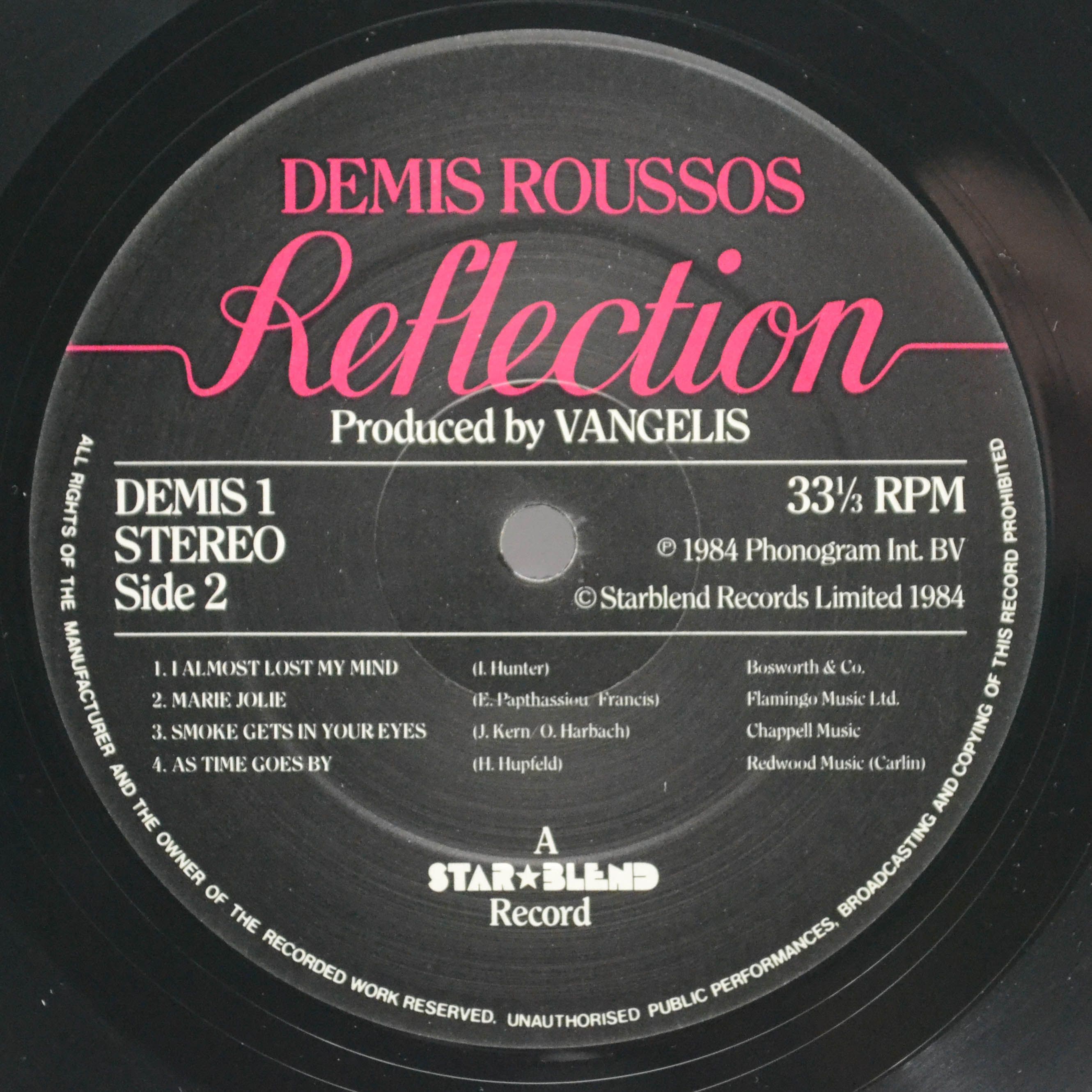 Demis Roussos — Reflection (UK), 1984