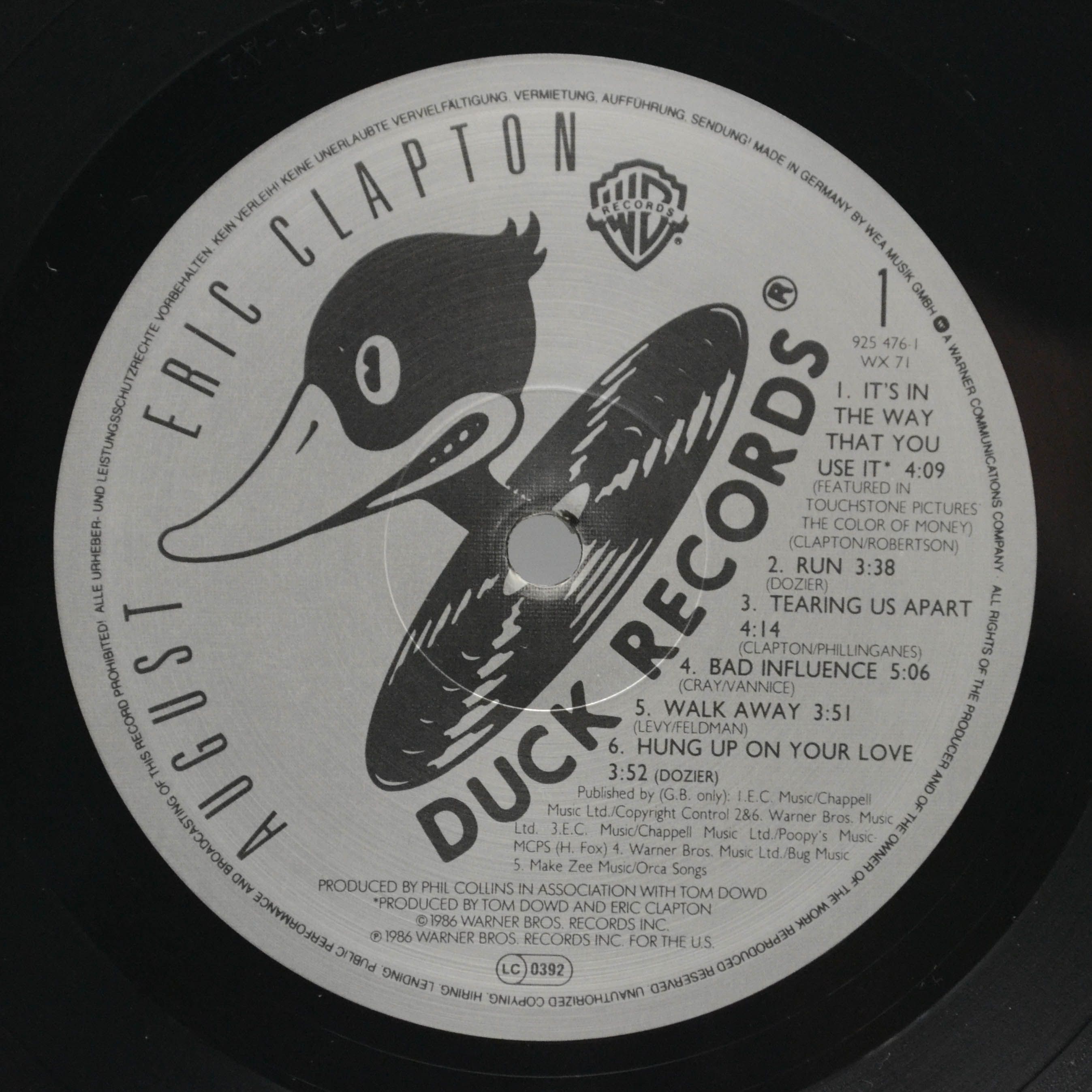 Eric Clapton — August, 1986