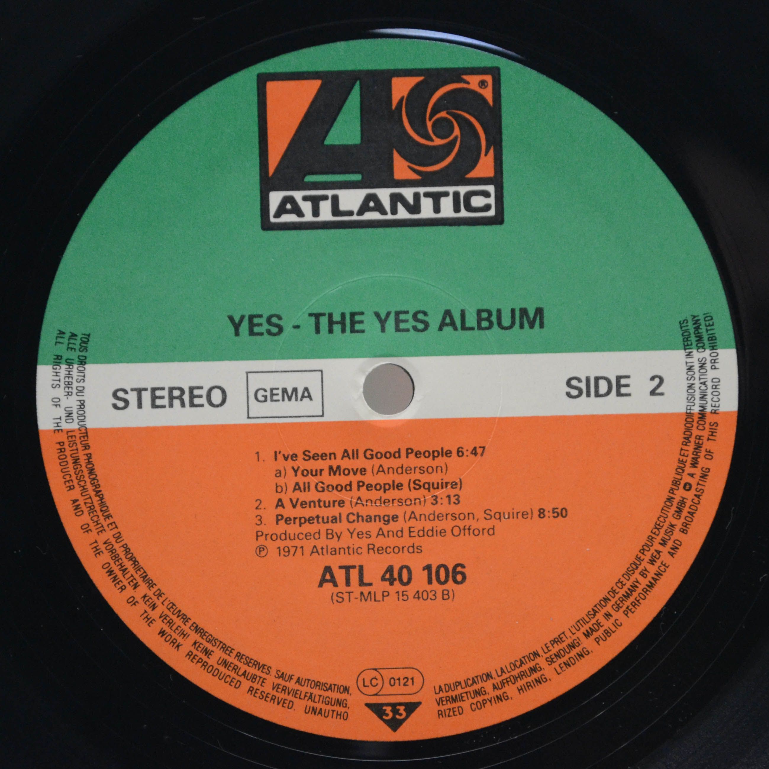 Yes — The Yes Album, 1971