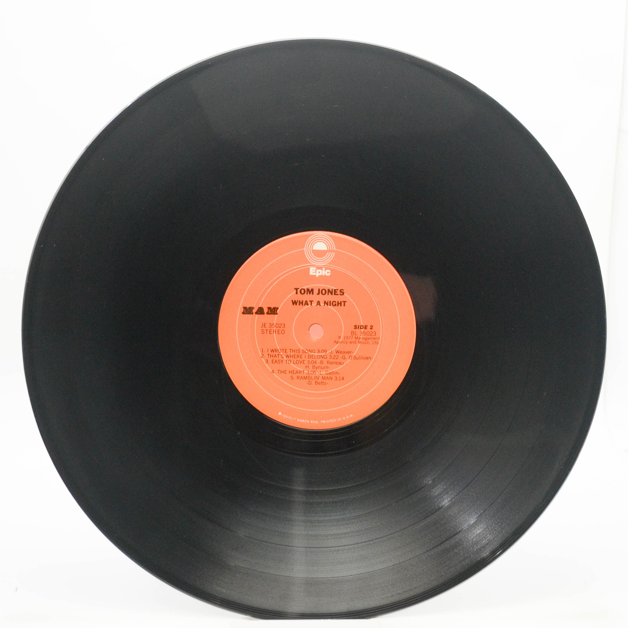 Tom Jones — What A Night (USA), 1977