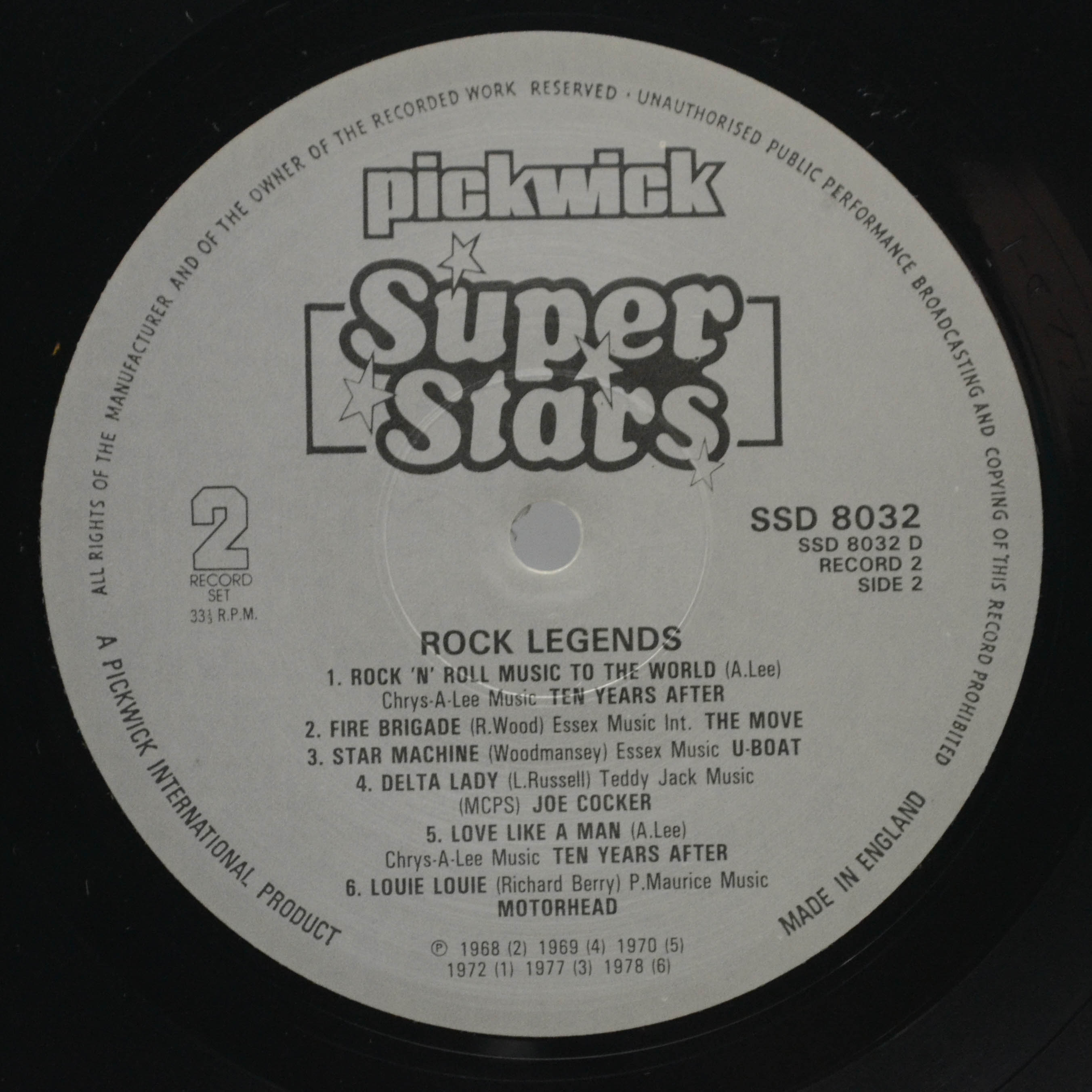 Various — Rock Legends (2LP), 1980