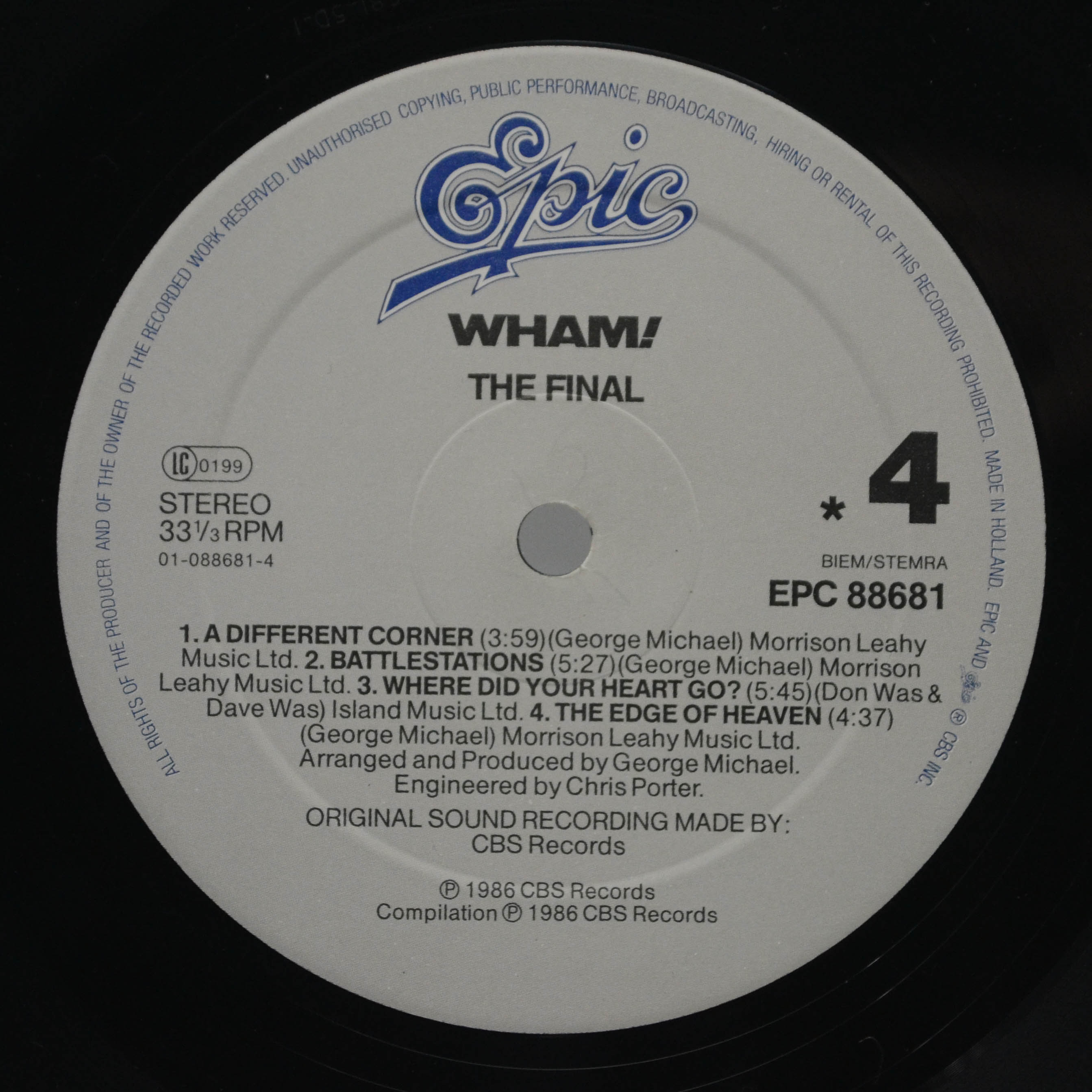 Wham! — The Final (2LP), 1986