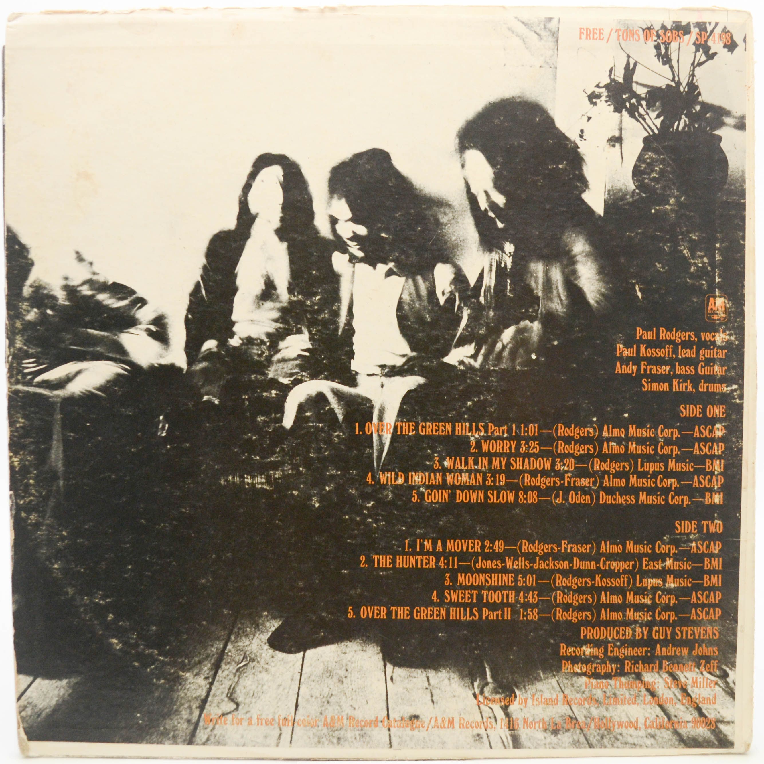 Free — Tons Of Sobs (USA), 1969