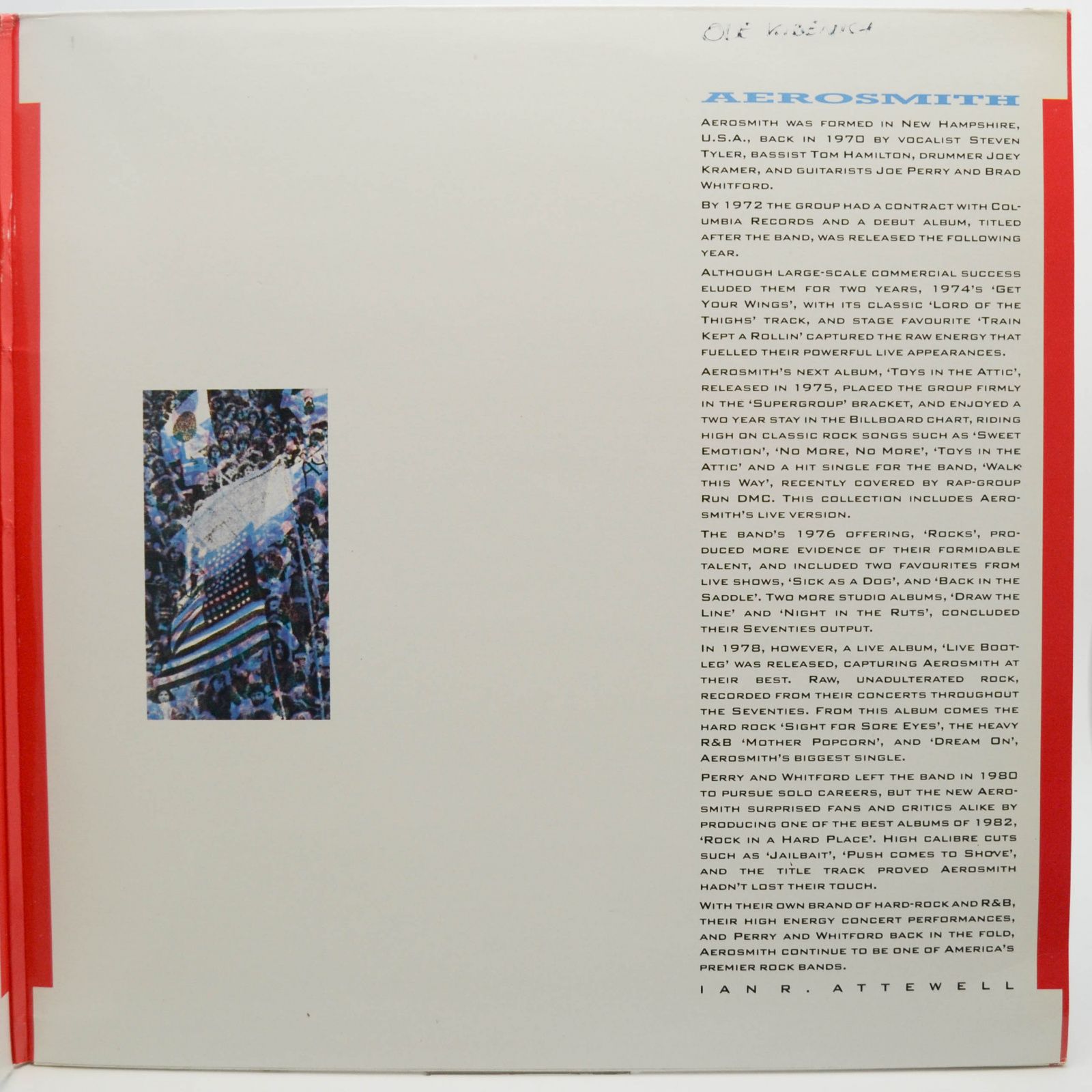 Aerosmith — Anthology (2LP, UK), 1988