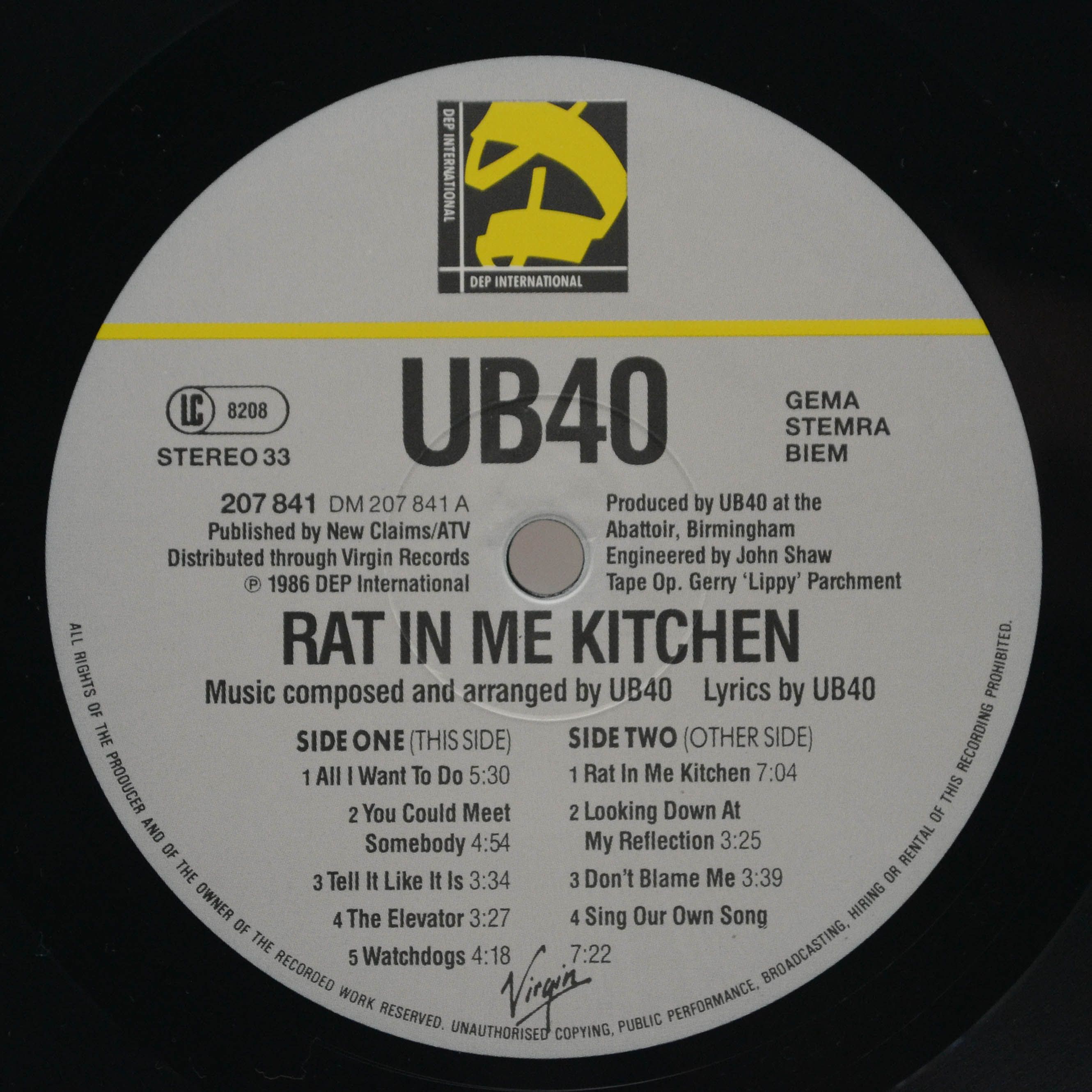 UB40 — Rat In The Kitchen, 1986