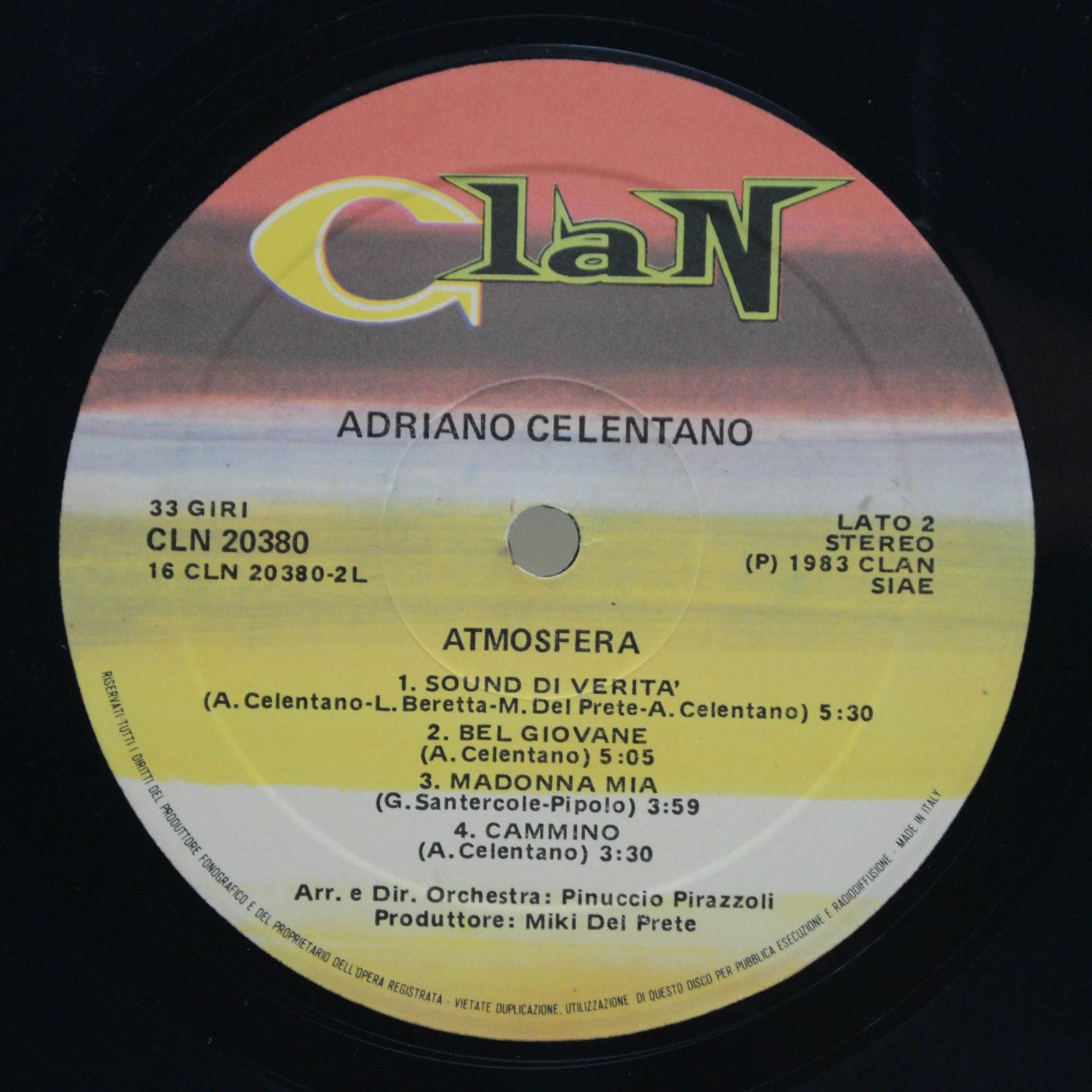 Adriano Celentano — Atmosfera (1-st, Italy, Clan), 1983