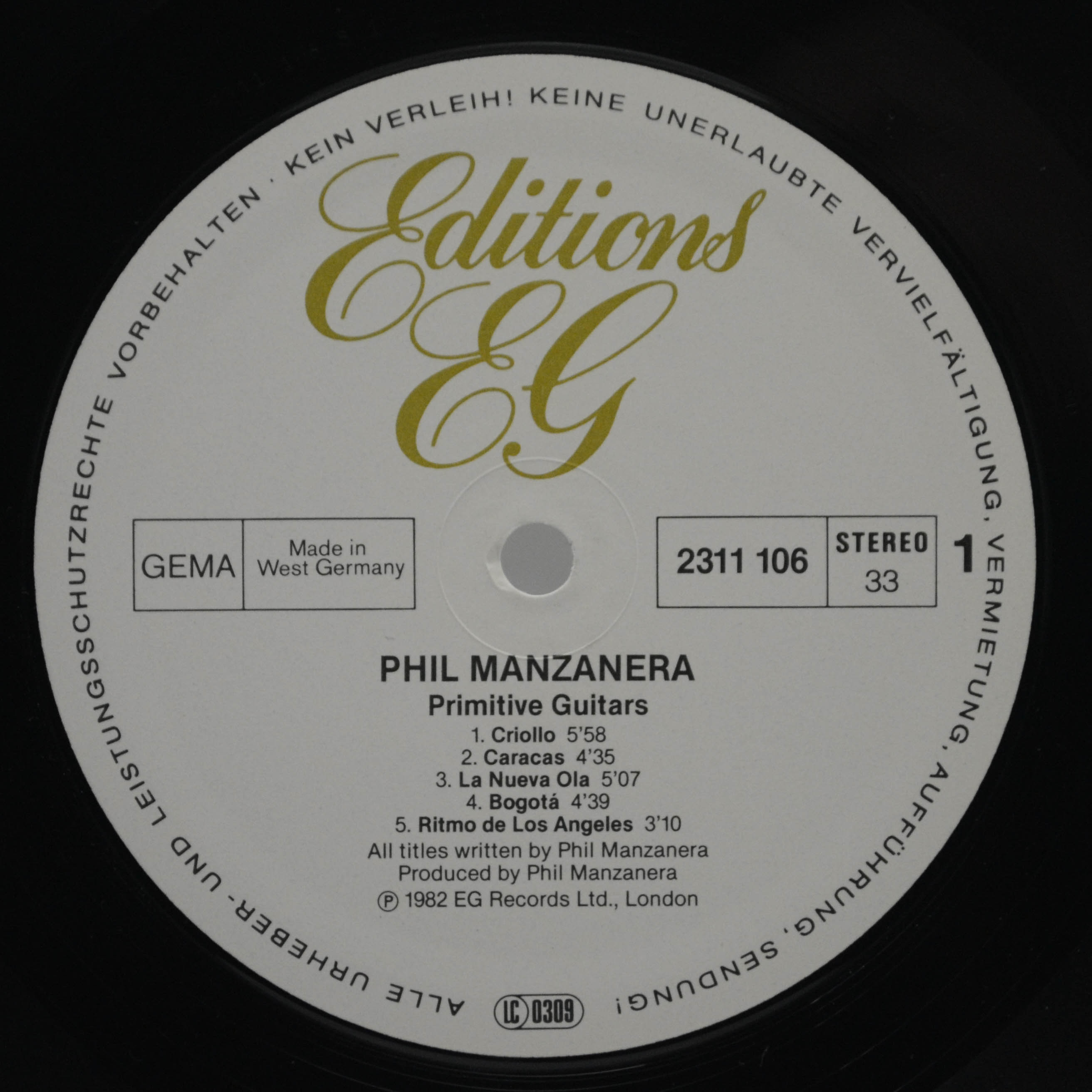 Phil Manzanera — Primitive Guitars, 1982