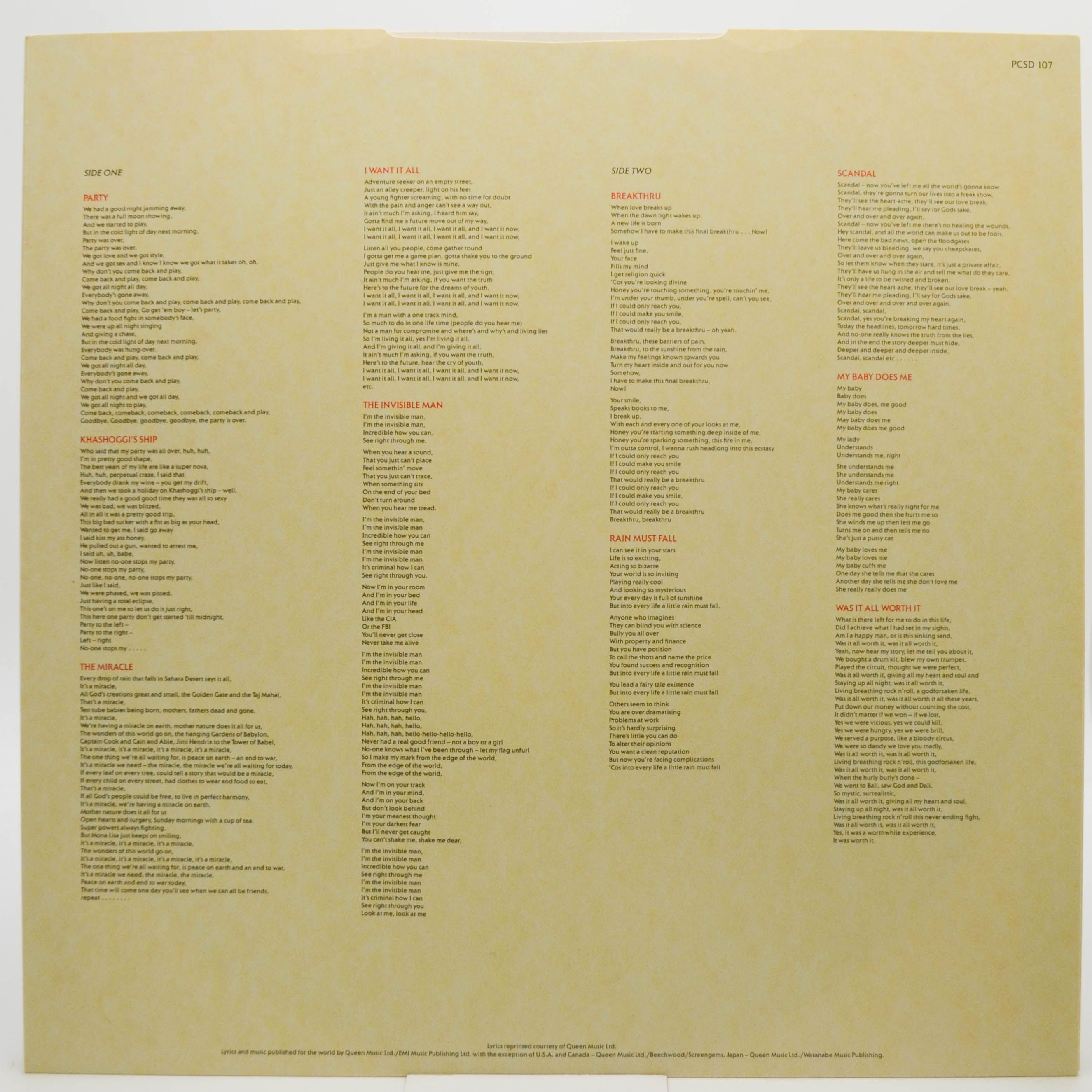 Queen — The Miracle (1-st UK), 1989