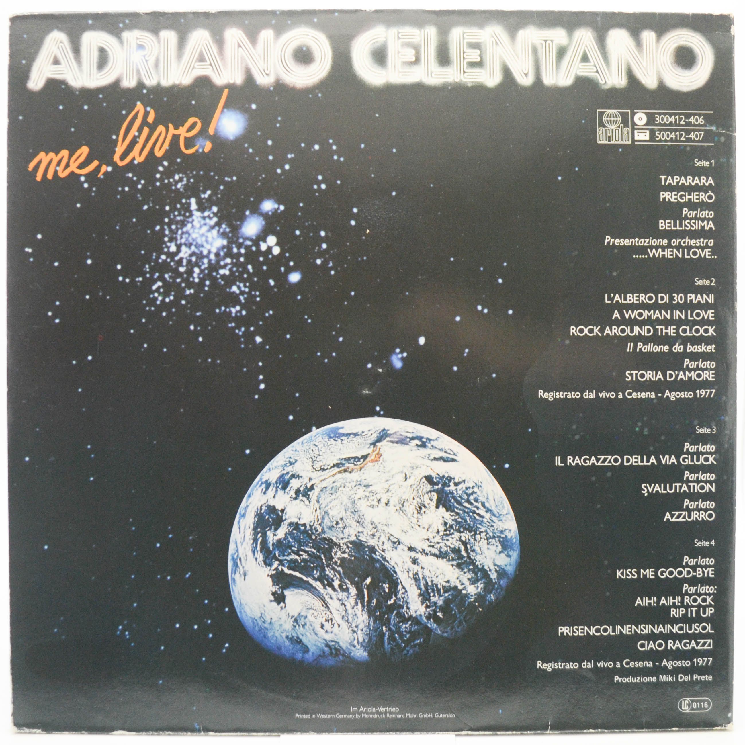 Adriano Celentano — Me, Live (2LP), 1979