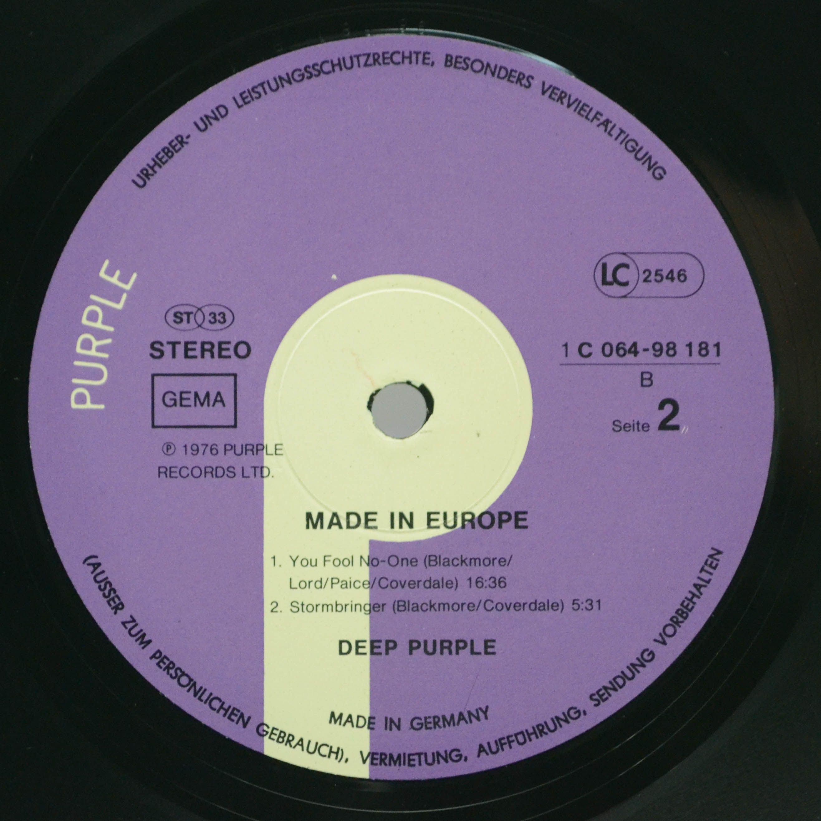 Deep Purple — Made In Europe, 1976
