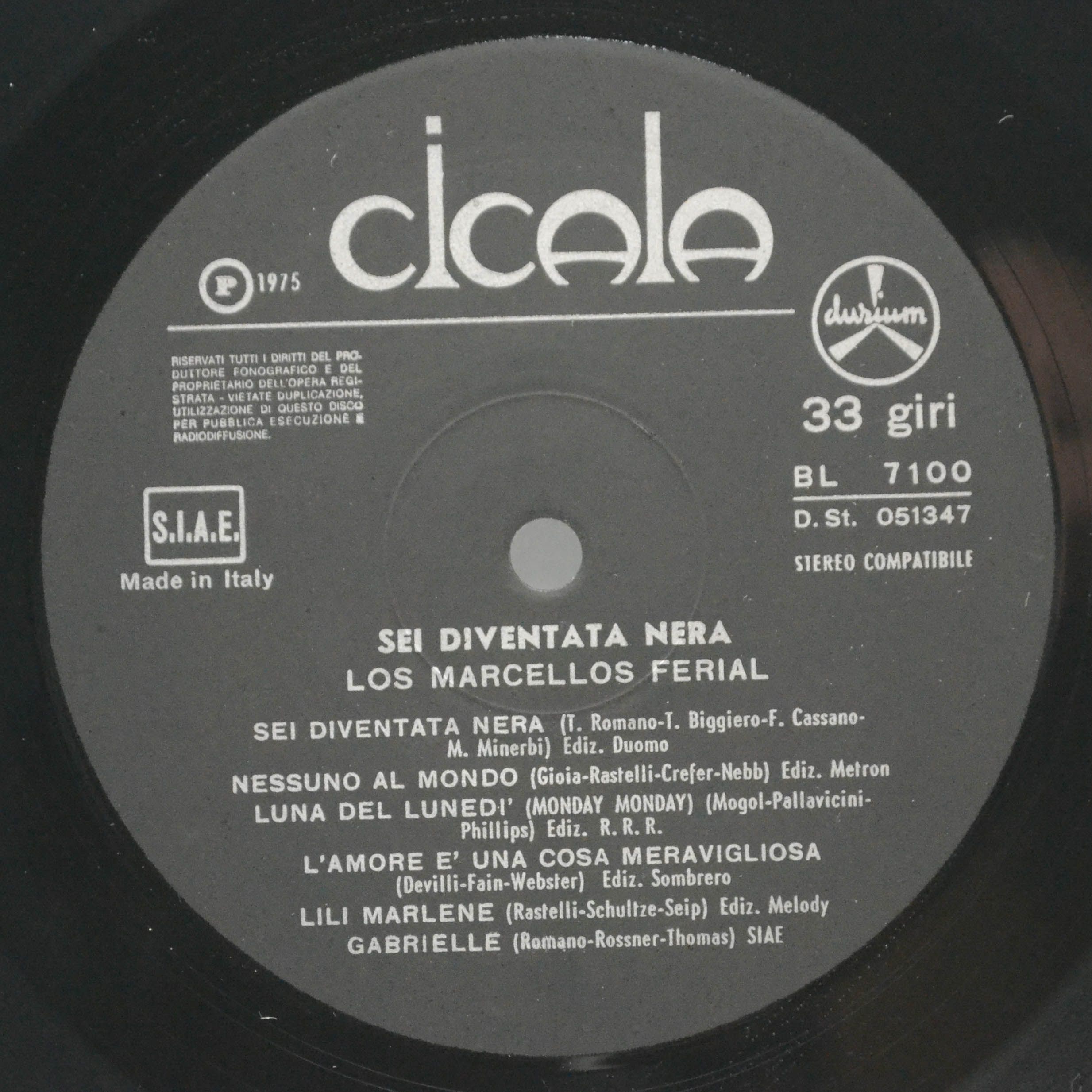 Los Marcellos Ferial — Sei Diventata Nera, 1975