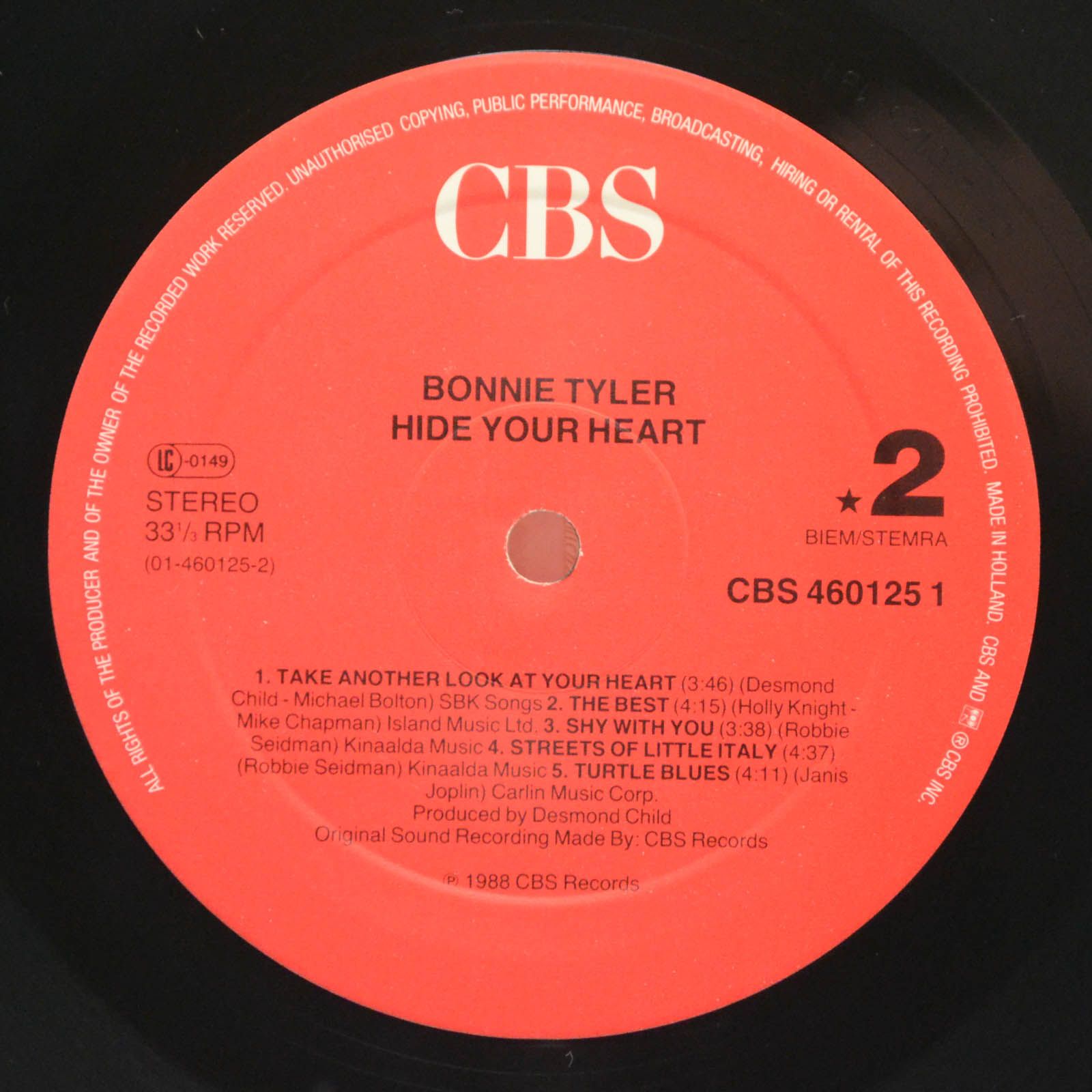 Bonnie Tyler — Hide Your Heart, 1988