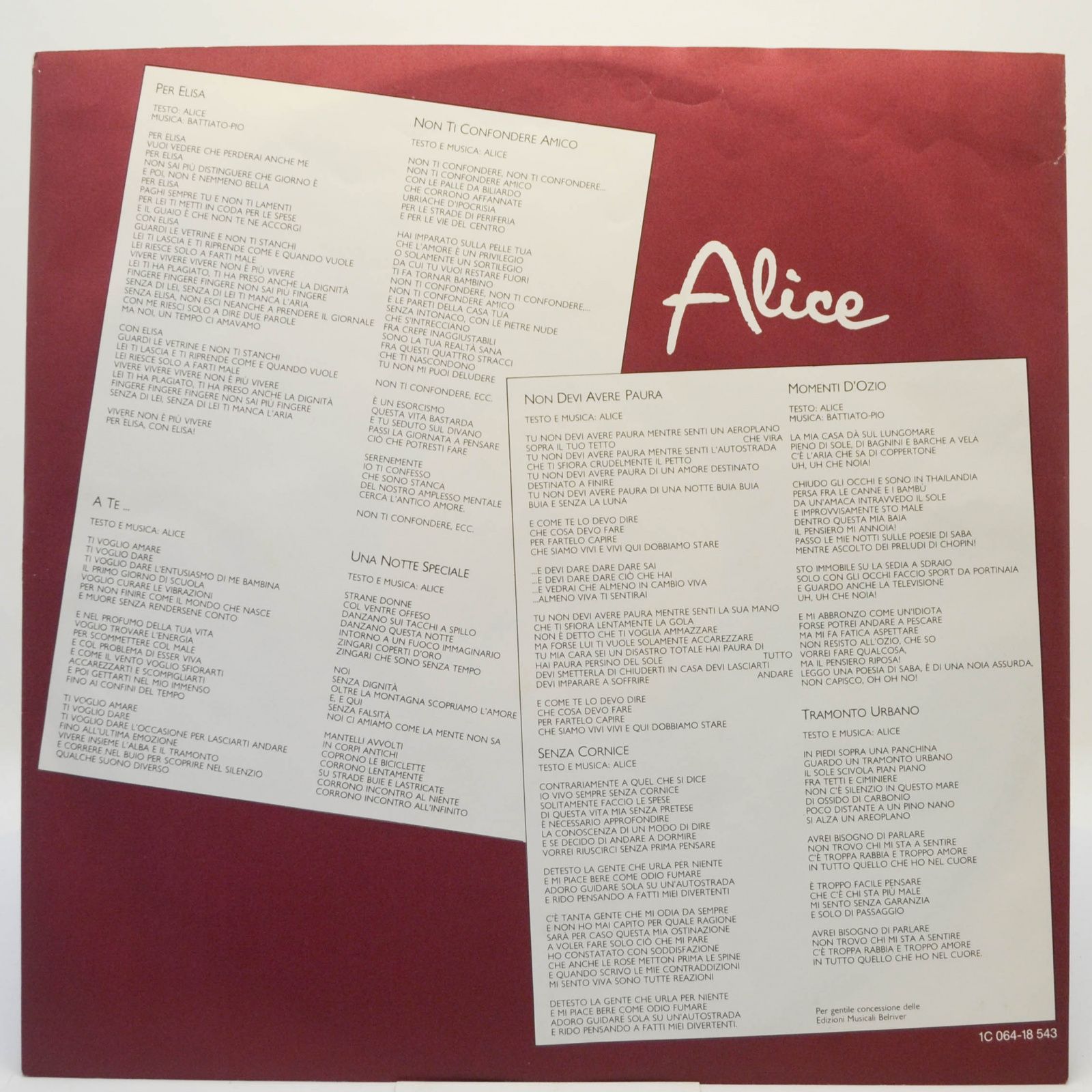 Alice — Per Elisa, 1981