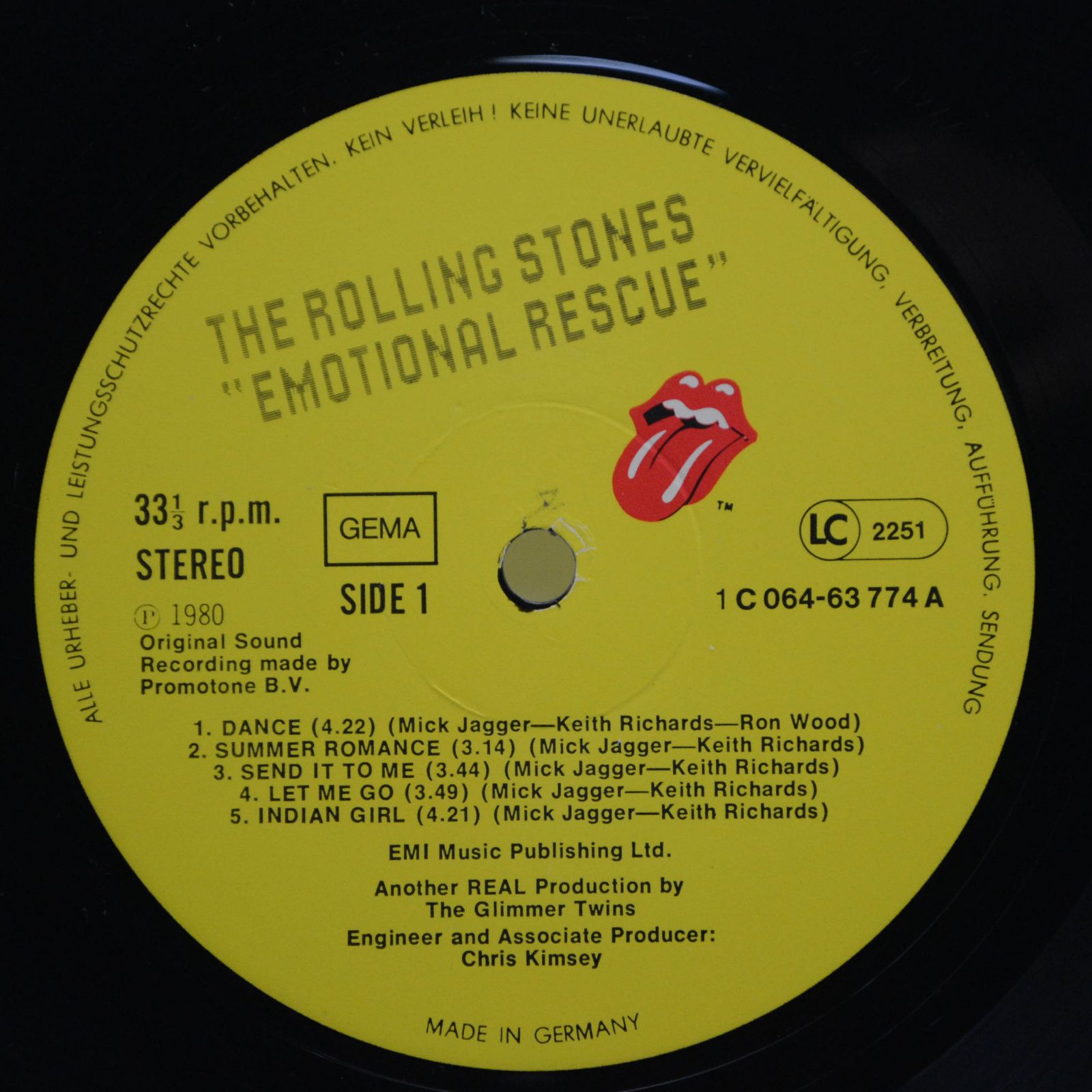 Rolling Stones — Emotional Rescue (poster), 1980