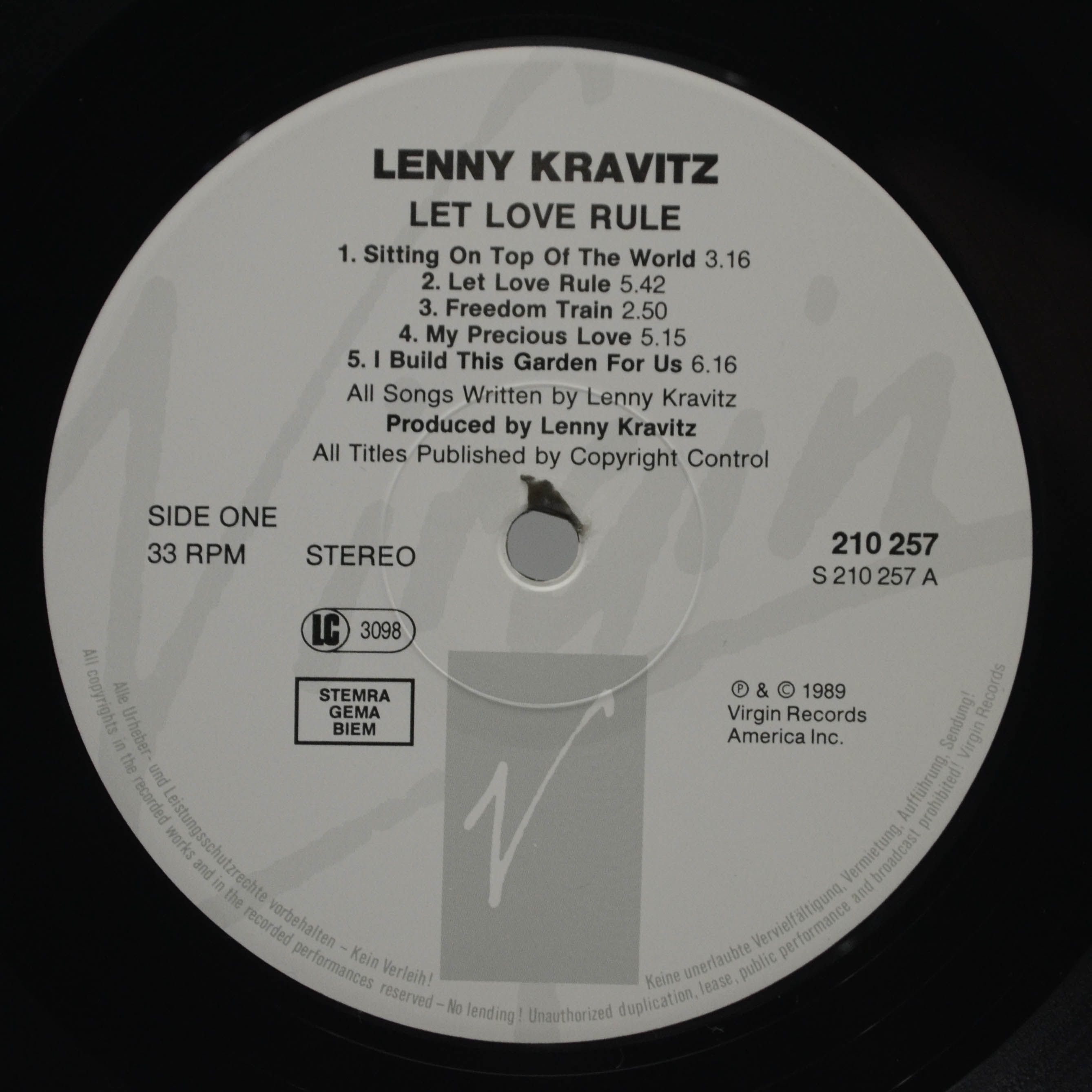 Lenny Kravitz — Let Love Rule, 1989