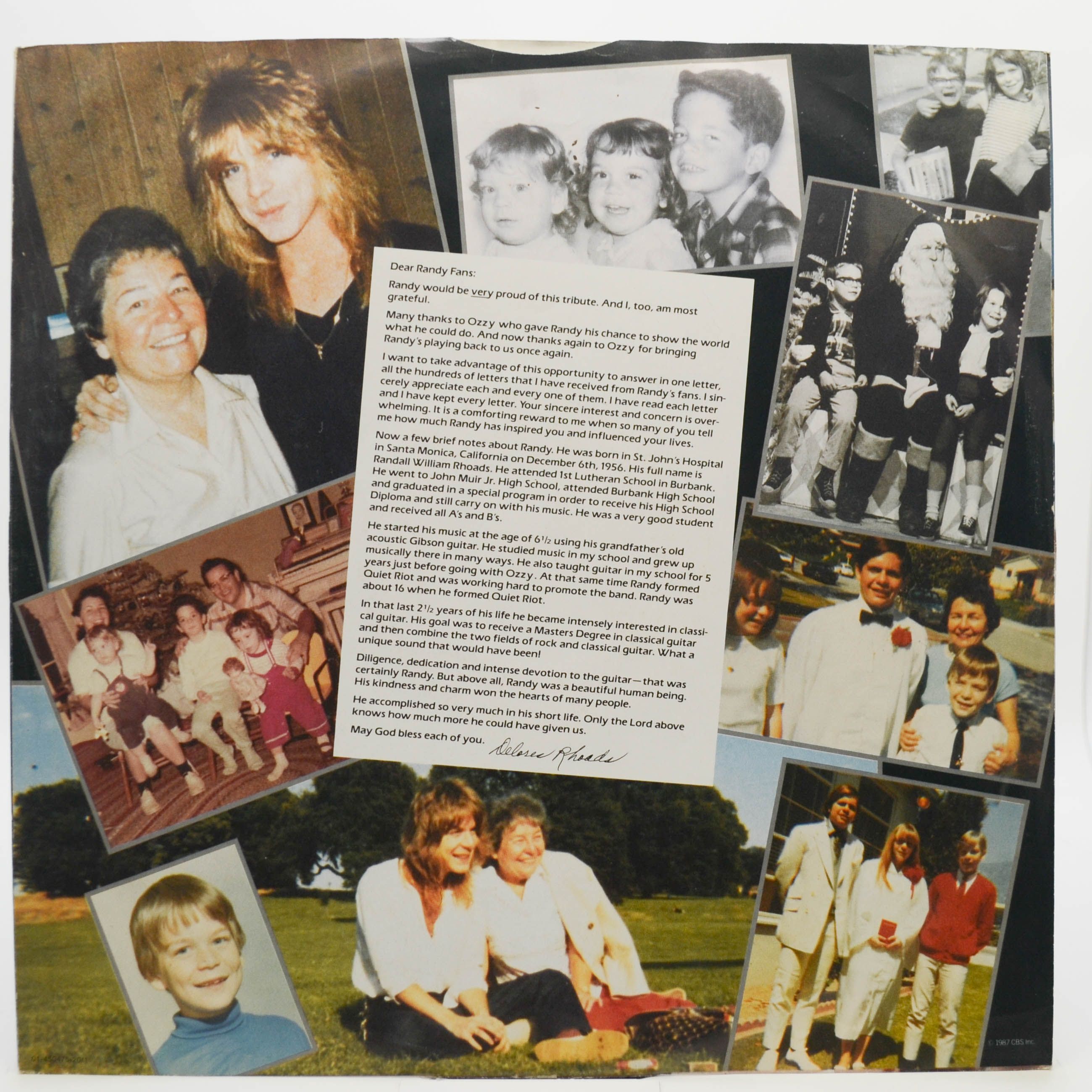 Ozzy Osbourne — Randy Rhoads Tribute (2LP), 1987
