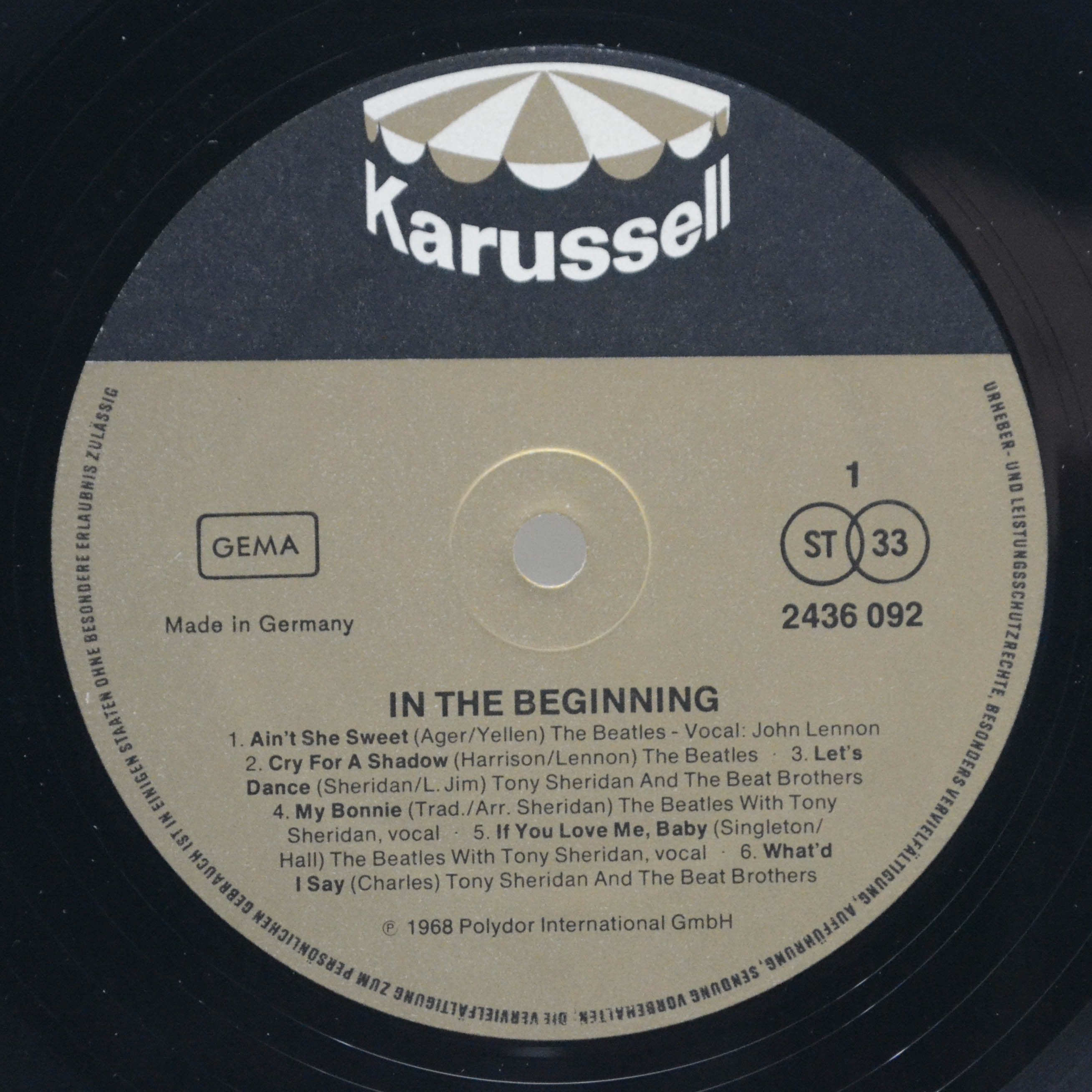 Beatles with Tony Sheridan — In The Beginning (2LP), 1977