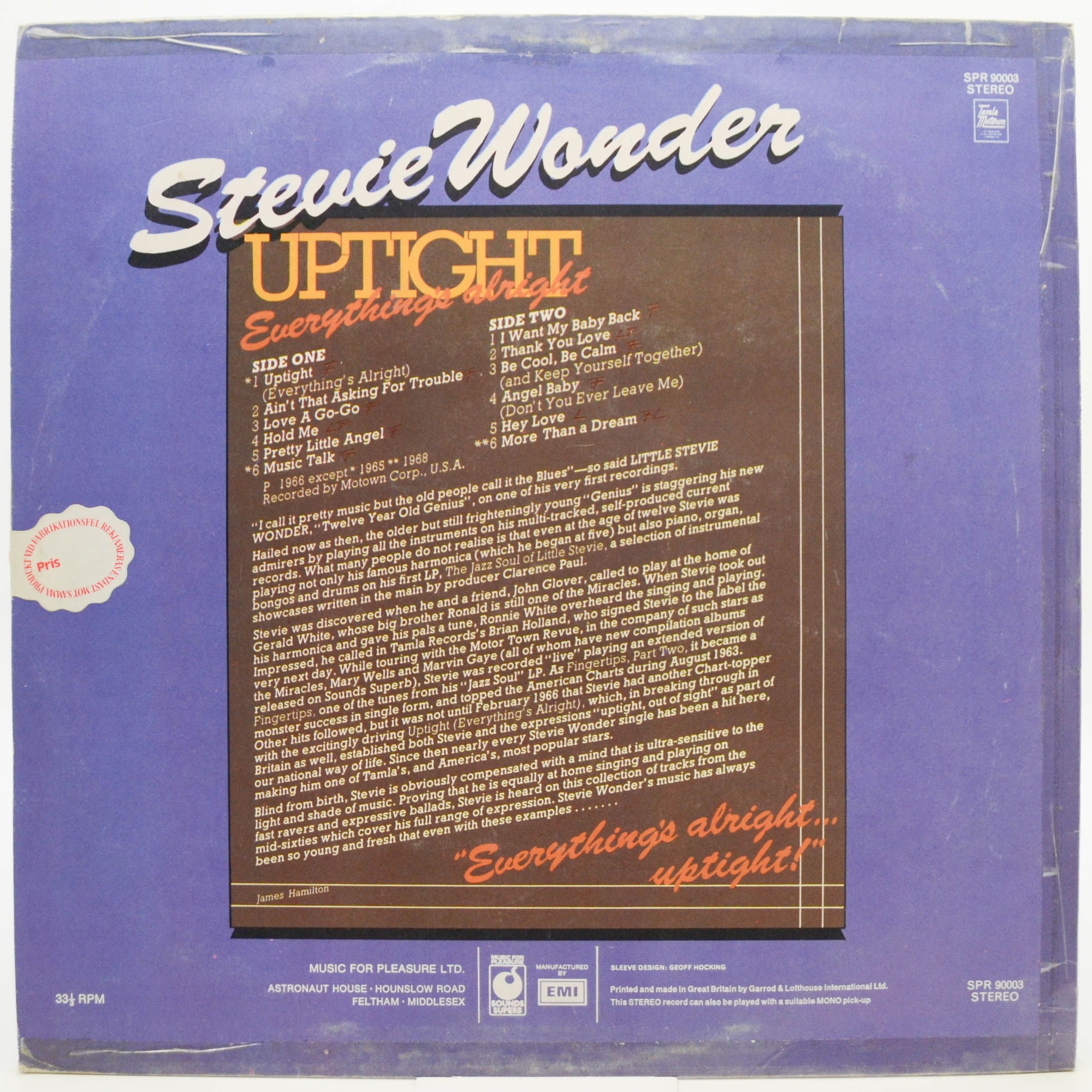 Stevie Wonder — Uptight (Everything's Alright) (UK), 1973