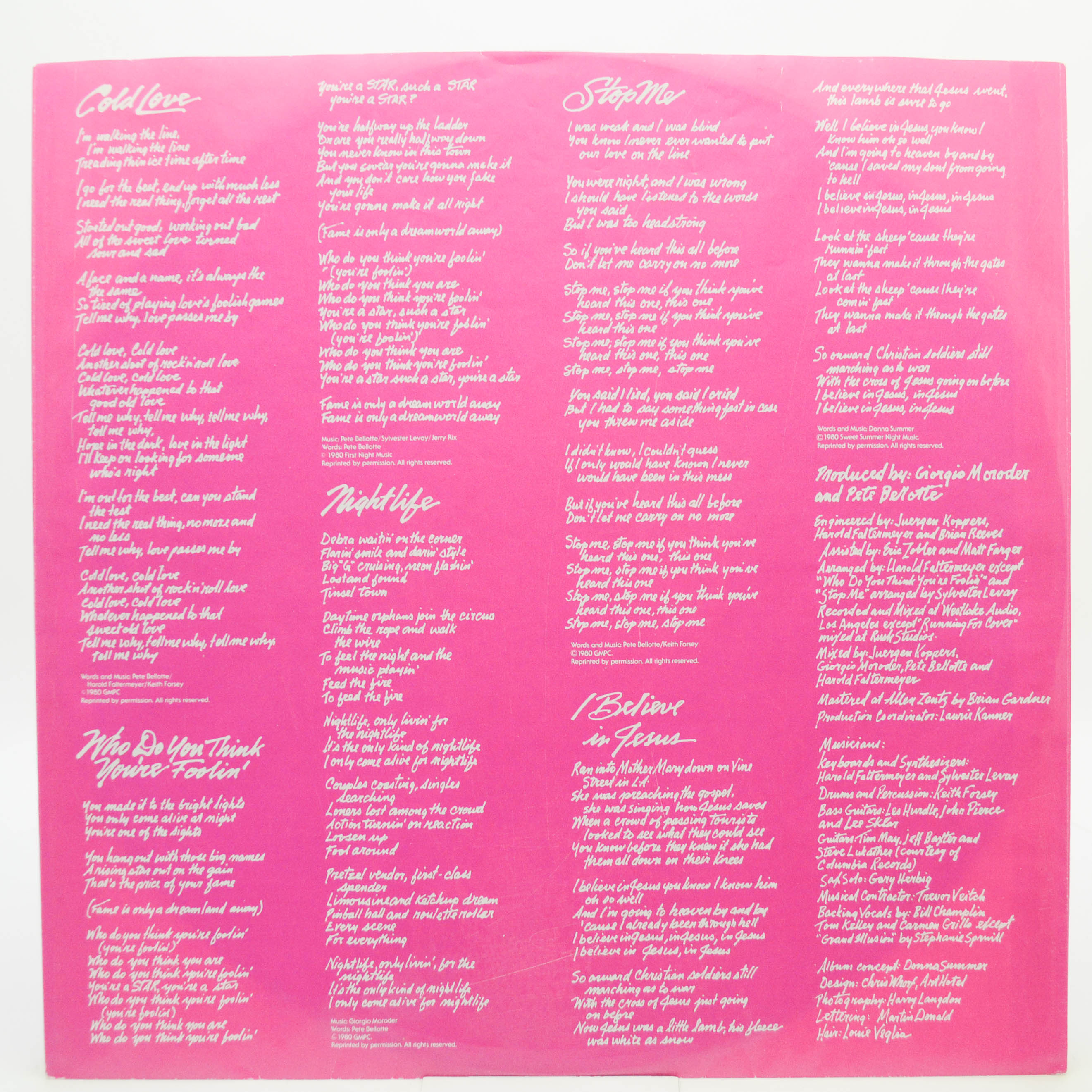 Donna Summer — The Wanderer (1-st, USA), 1980