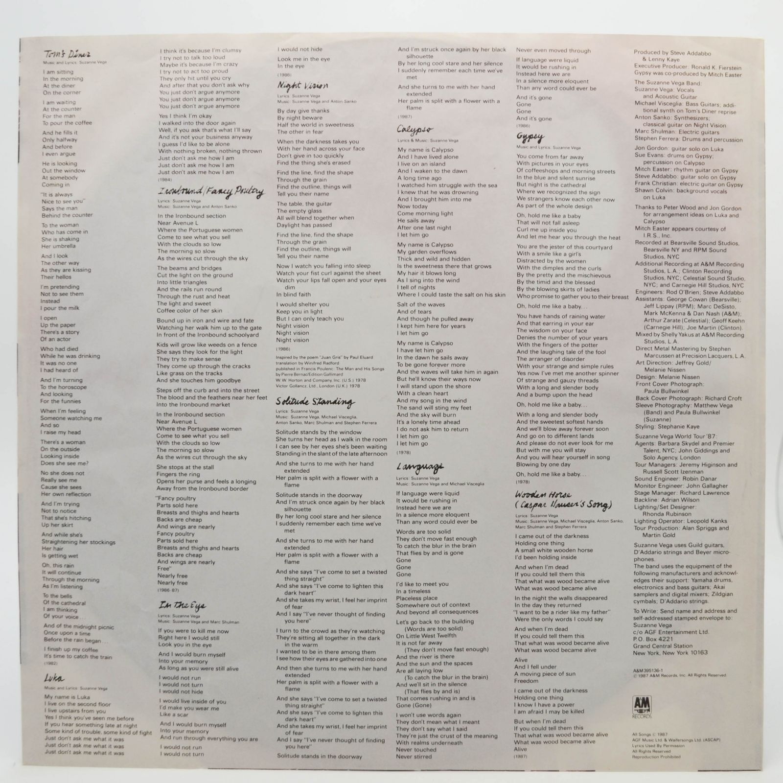 Suzanne Vega — Solitude Standing, 1987