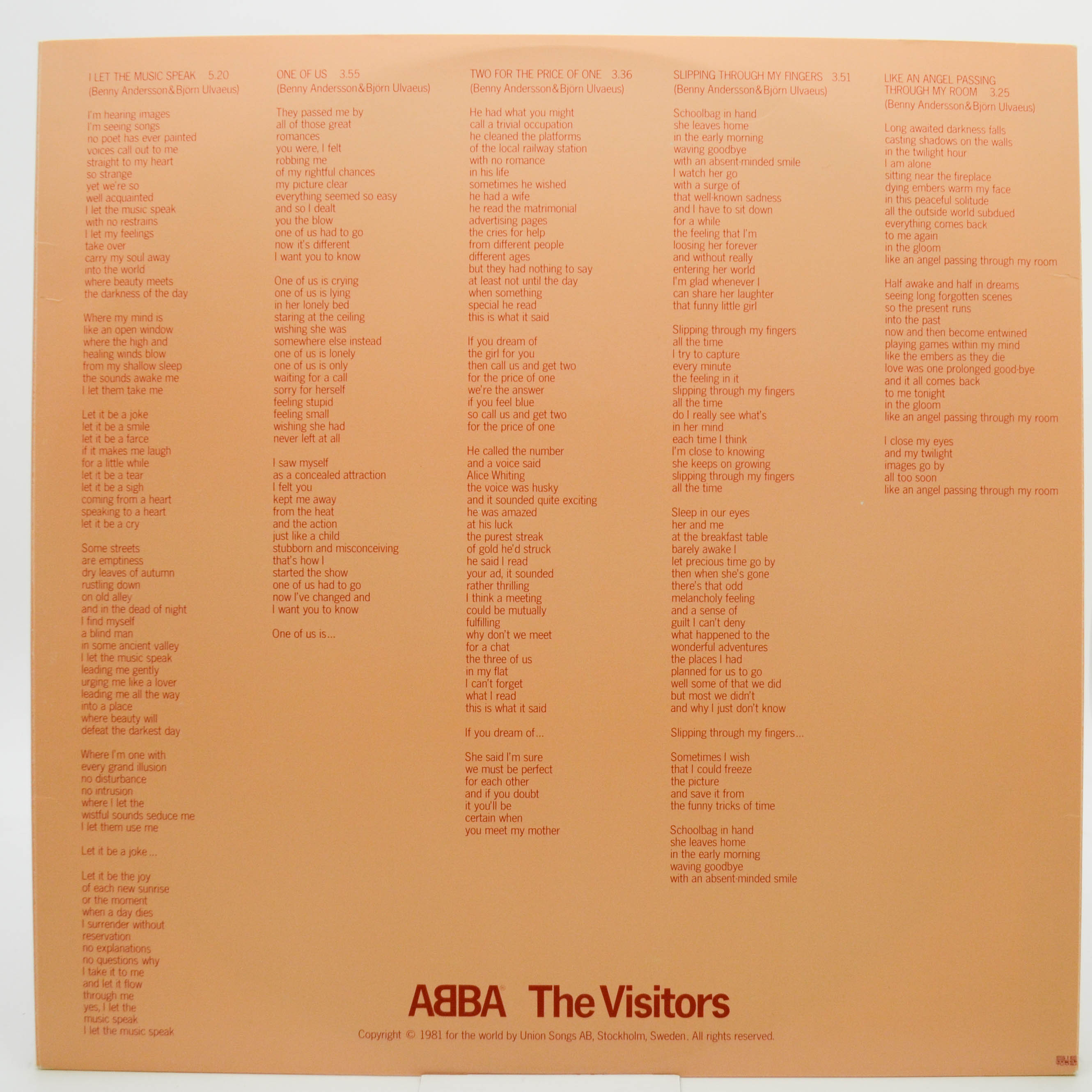 ABBA — The Visitors, 1981