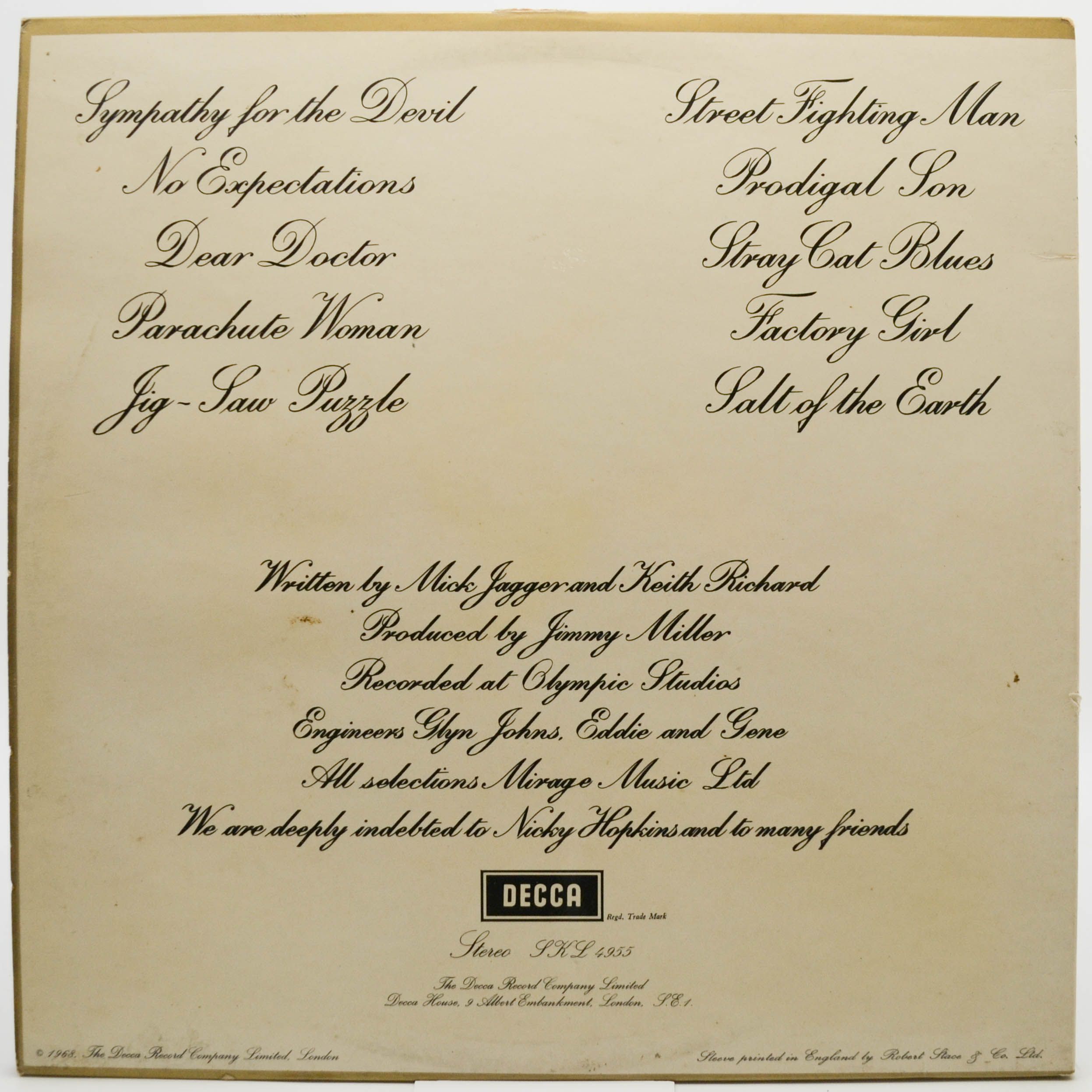Rolling Stones — Beggars Banquet (UK), 1968