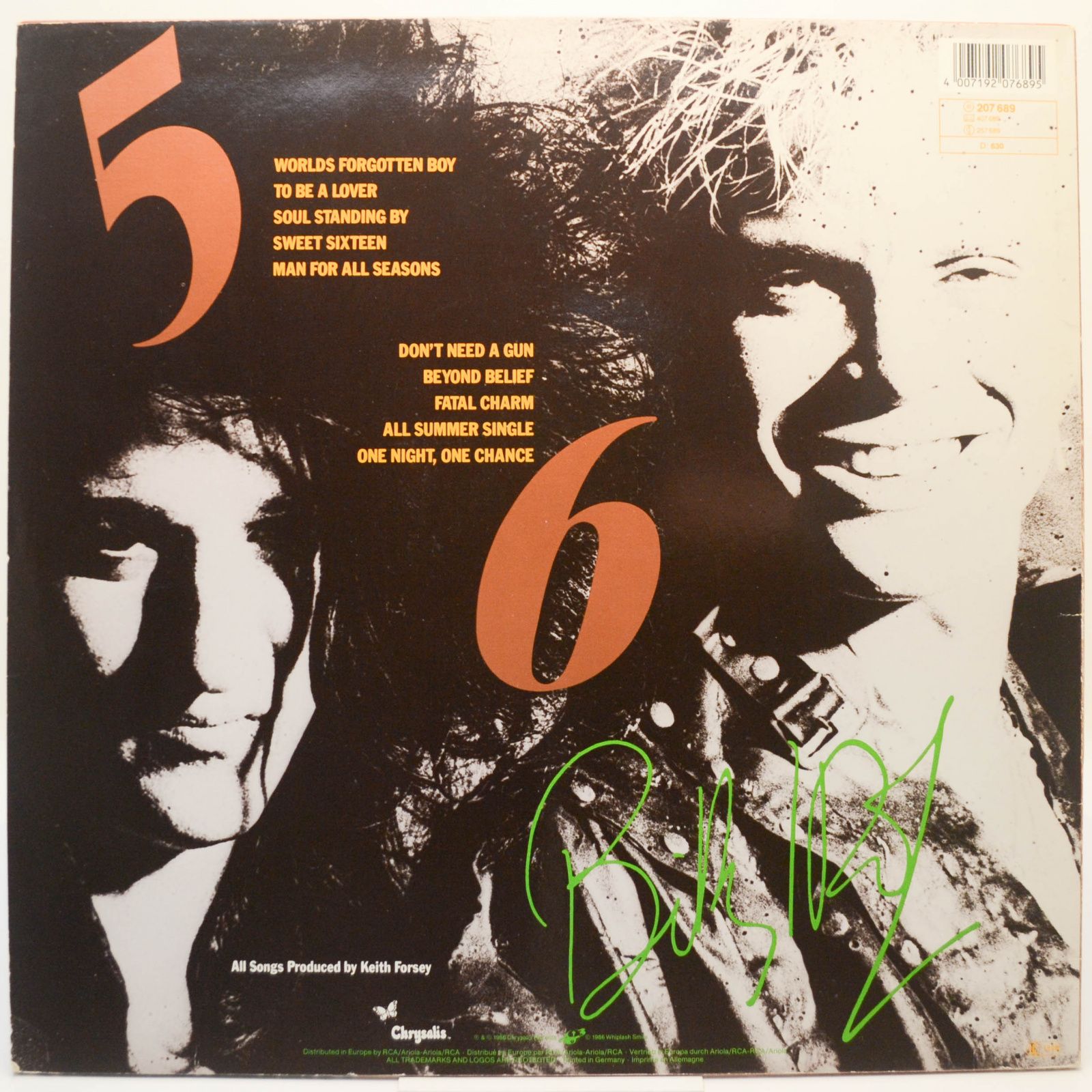 Billy Idol — Whiplash Smile, 1986