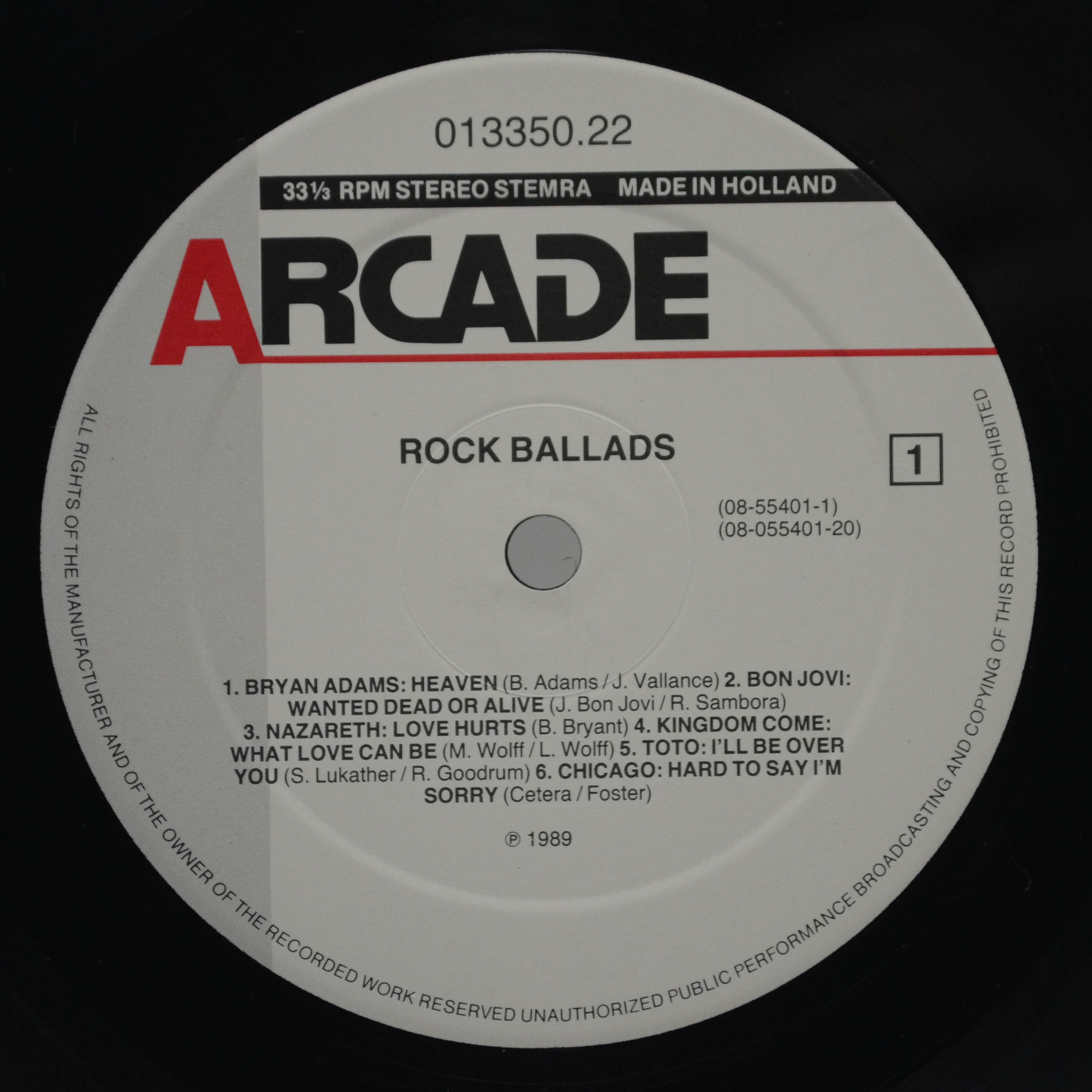 Various — Rock Ballads (2LP), 1989