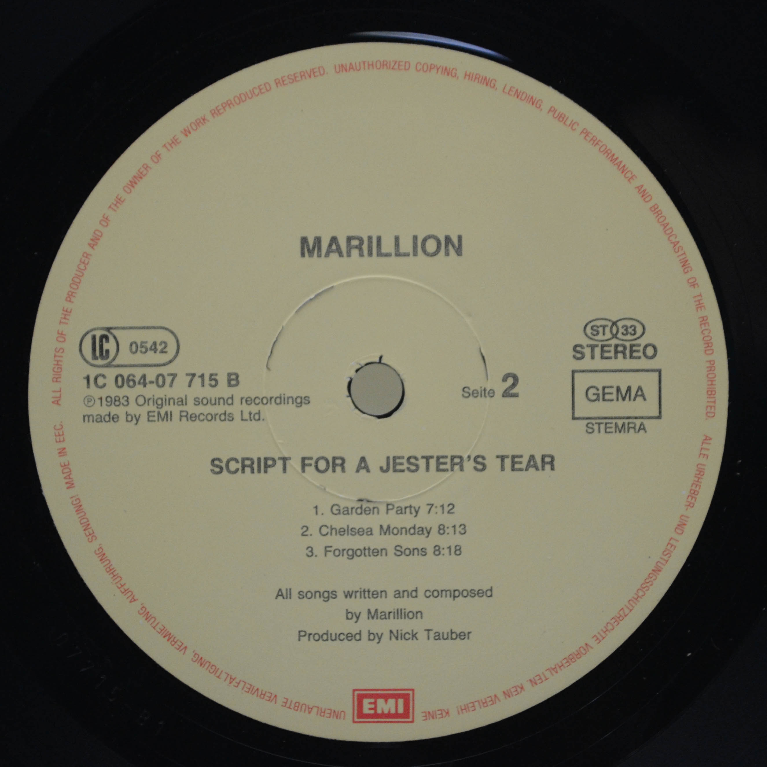 Marillion — Script For A Jester's Tear, 1983