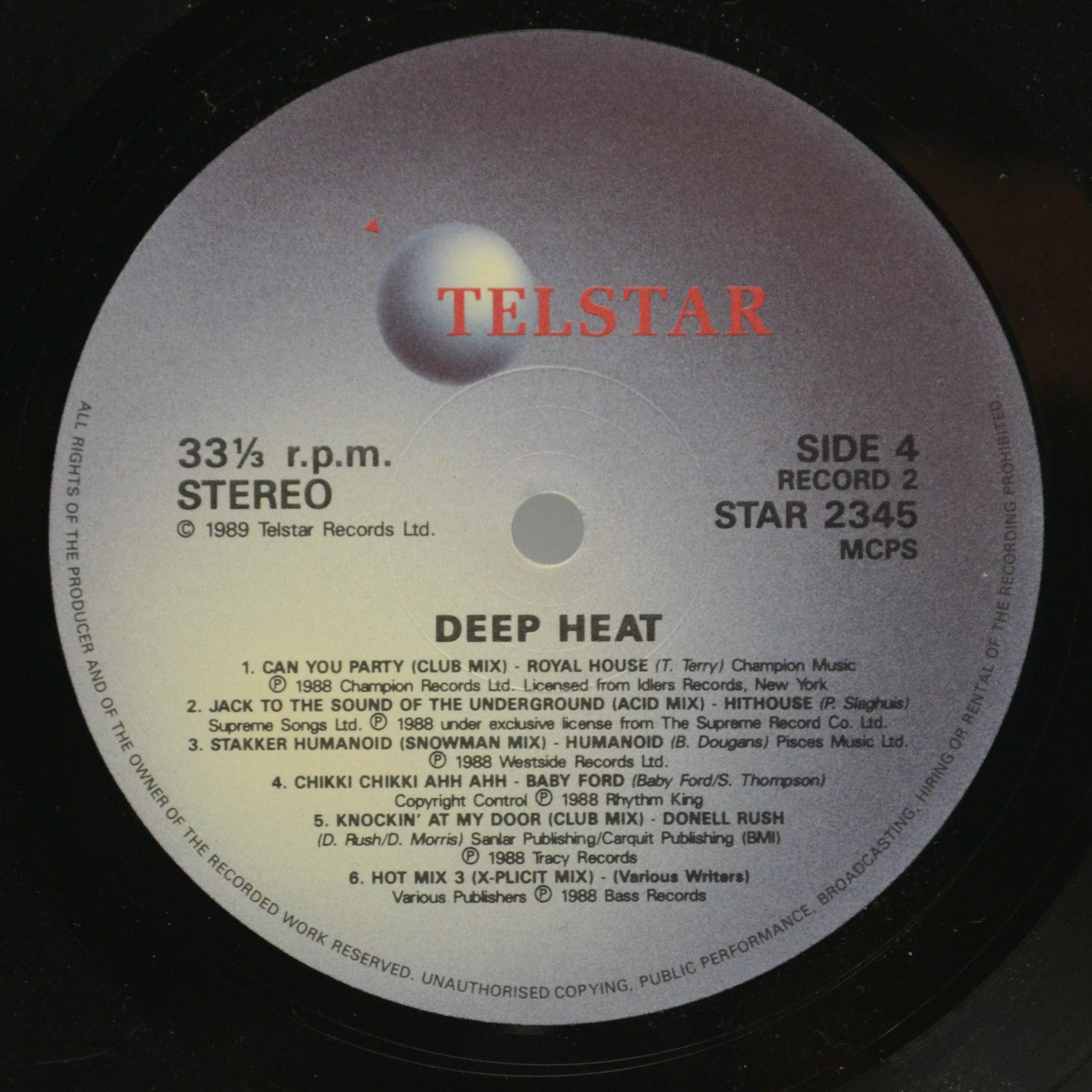 Various — Deep Heat (2LP, UK), 1989