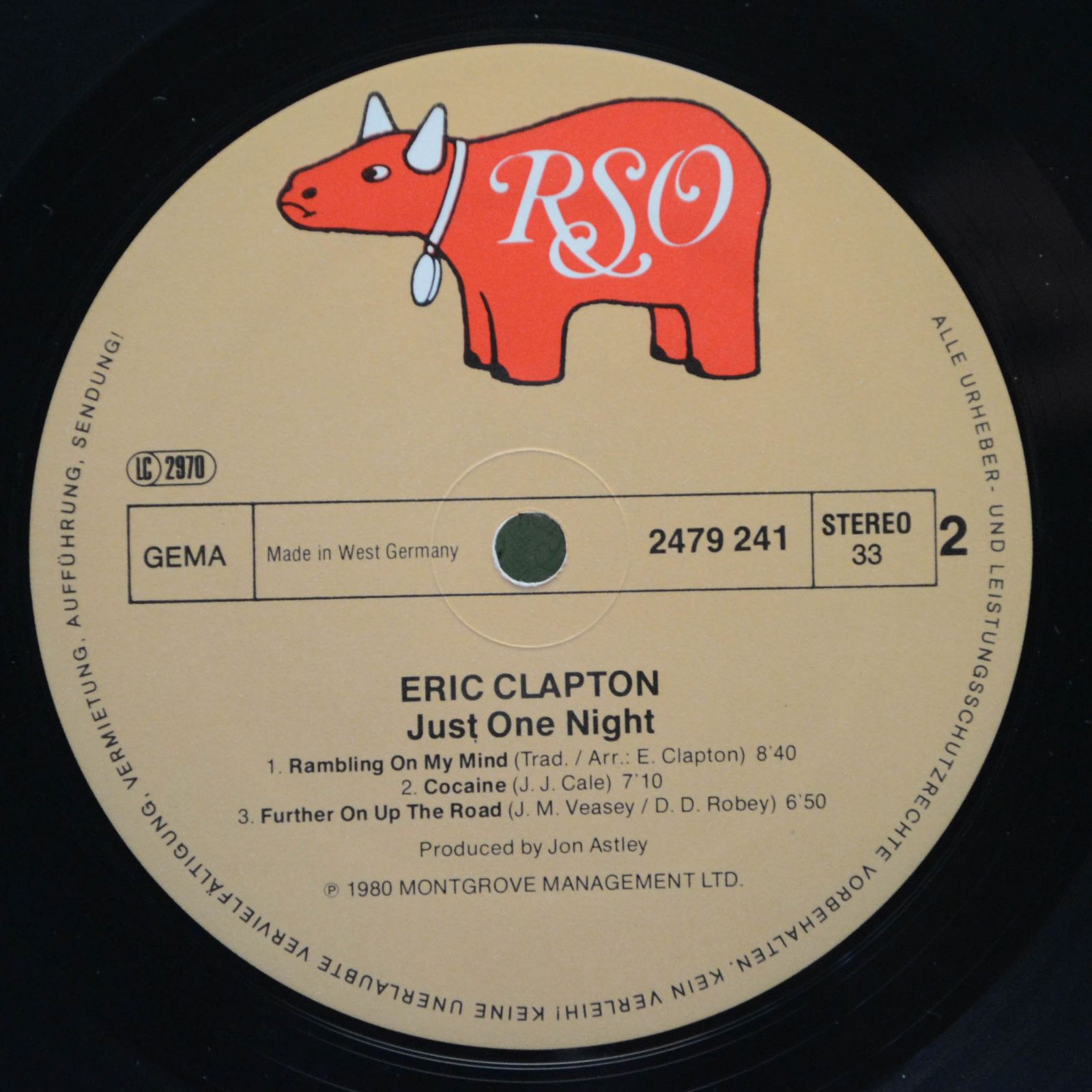 Eric Clapton — Just One Night (2LP), 1980