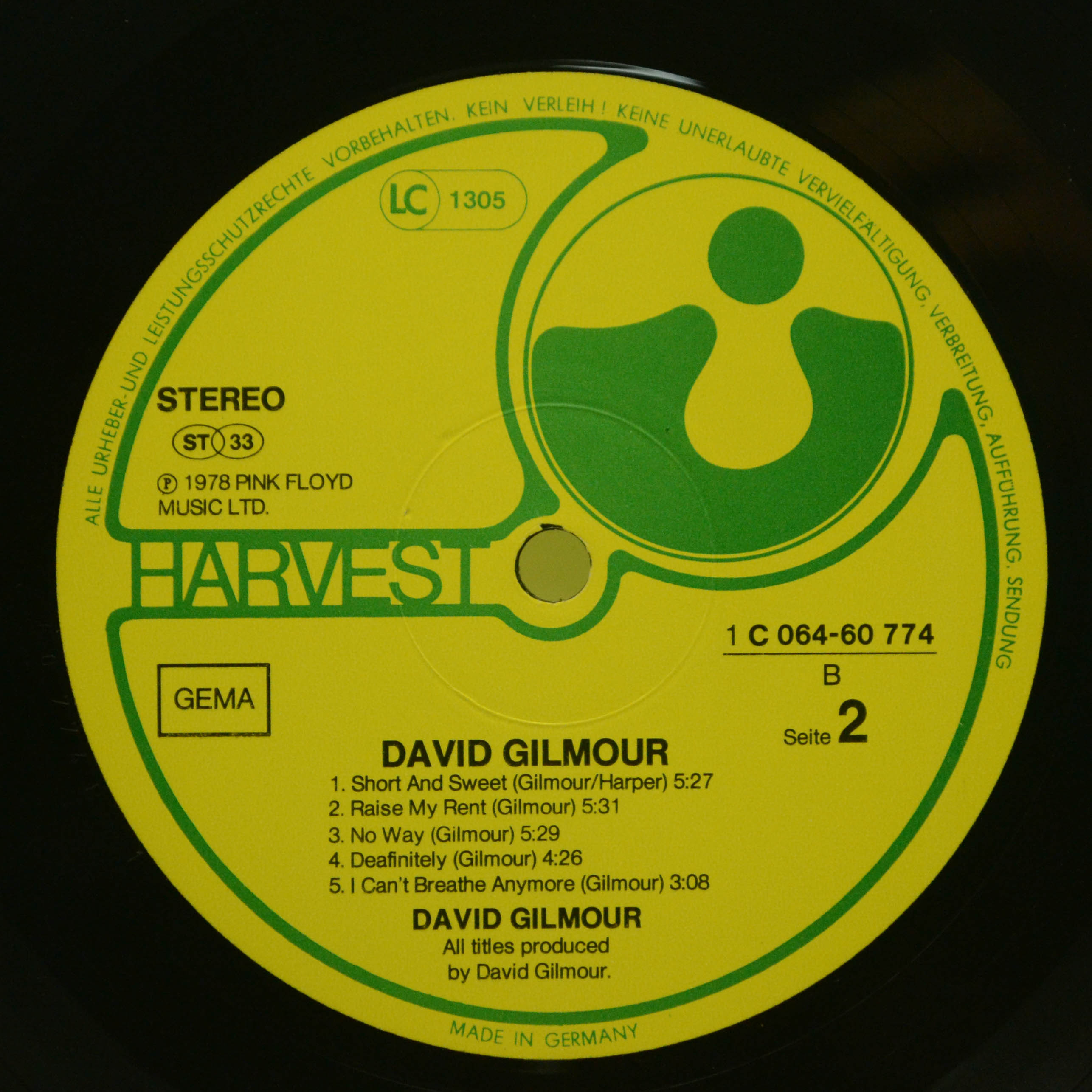 David Gilmour — David Gilmour, 1978