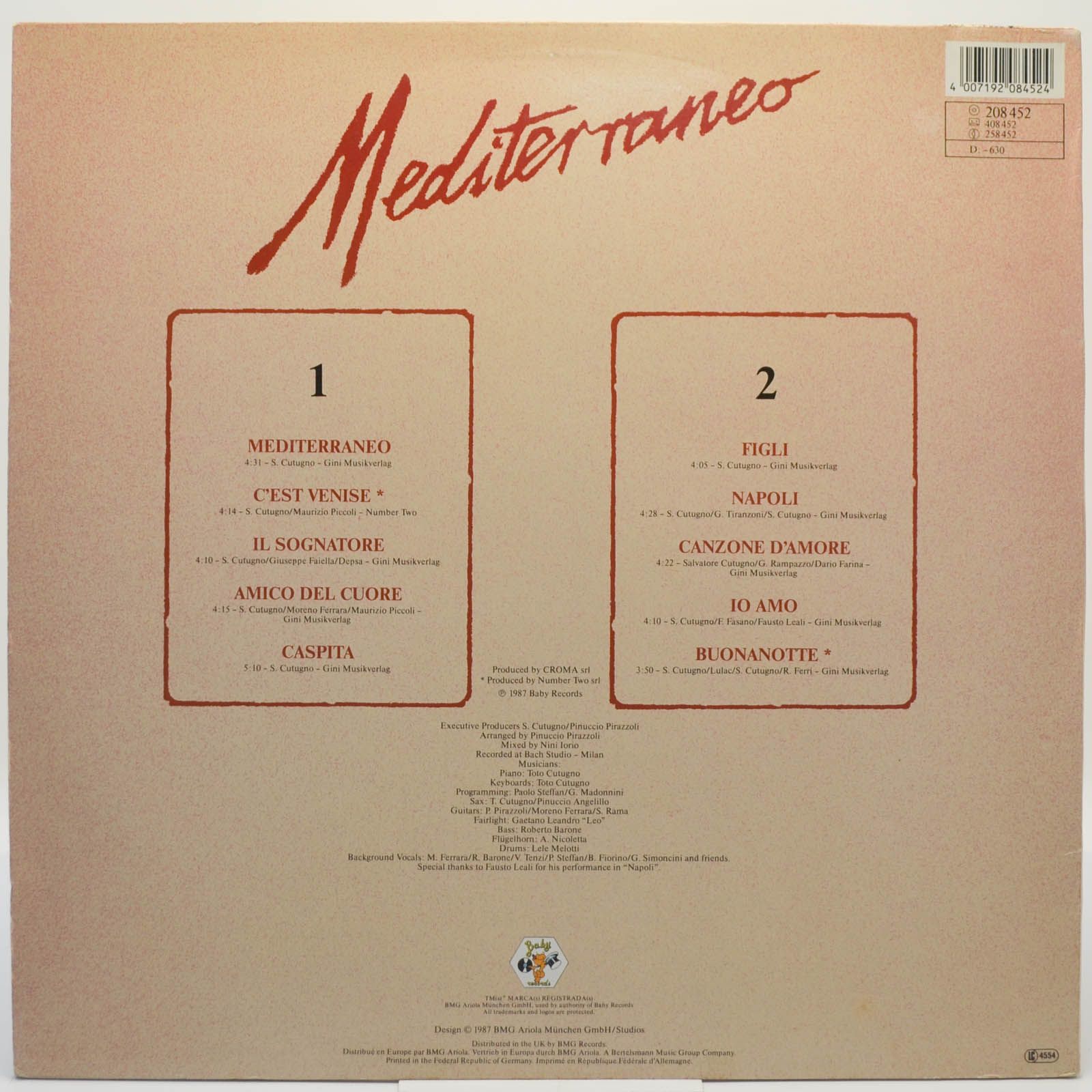 Toto Cutugno — Mediterraneo, 1987